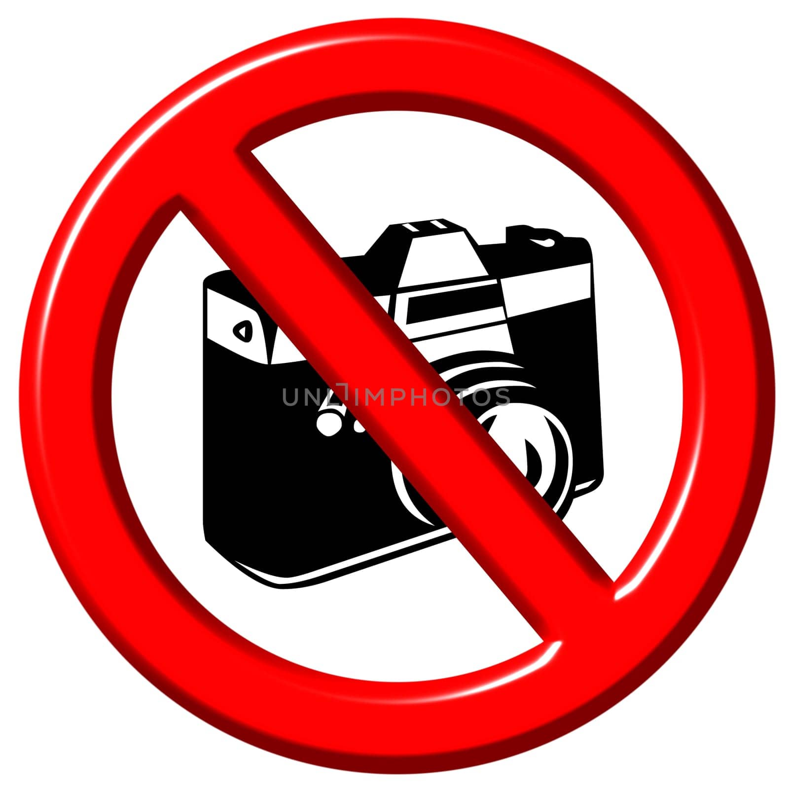 No photographs 3d sign