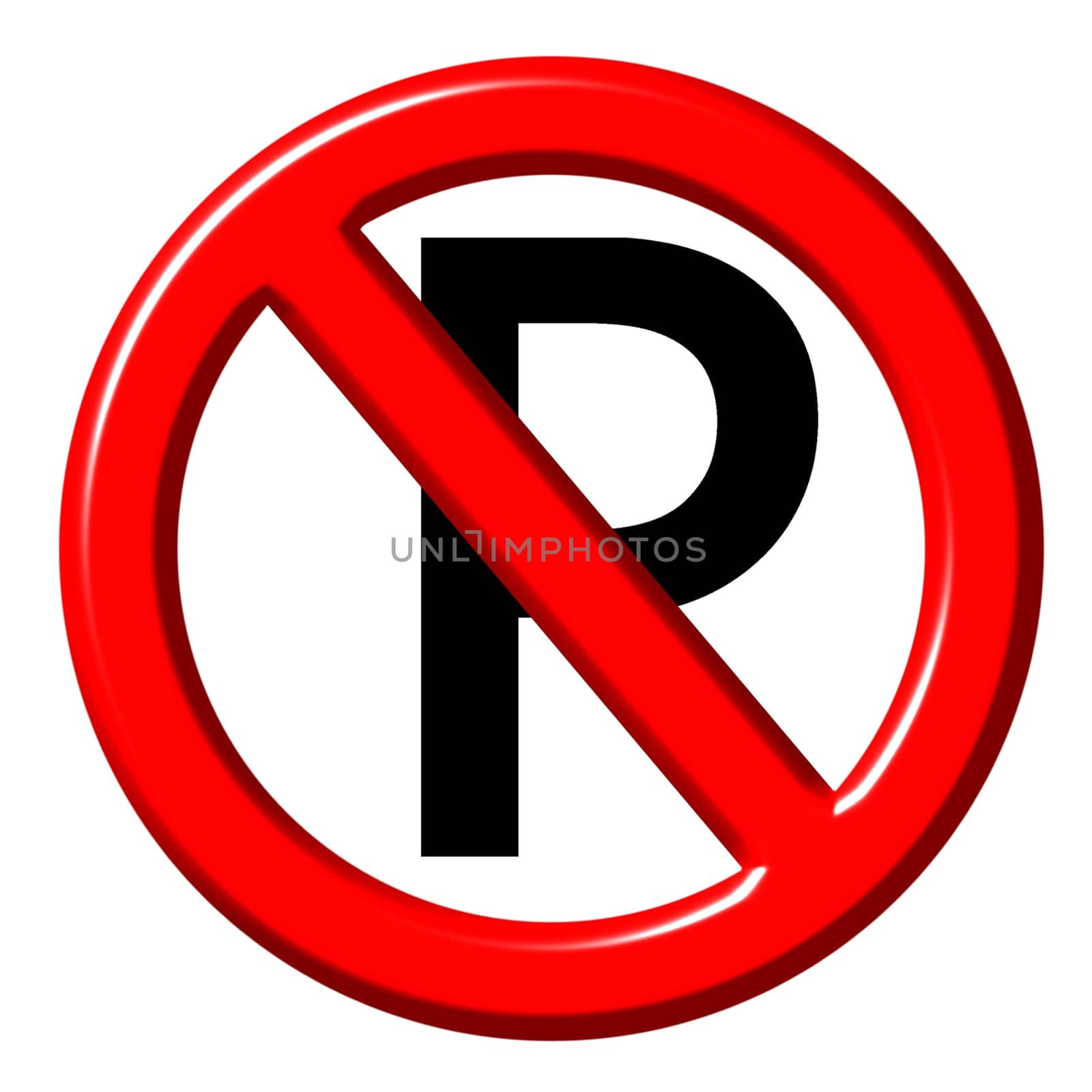 No parking 3d sign