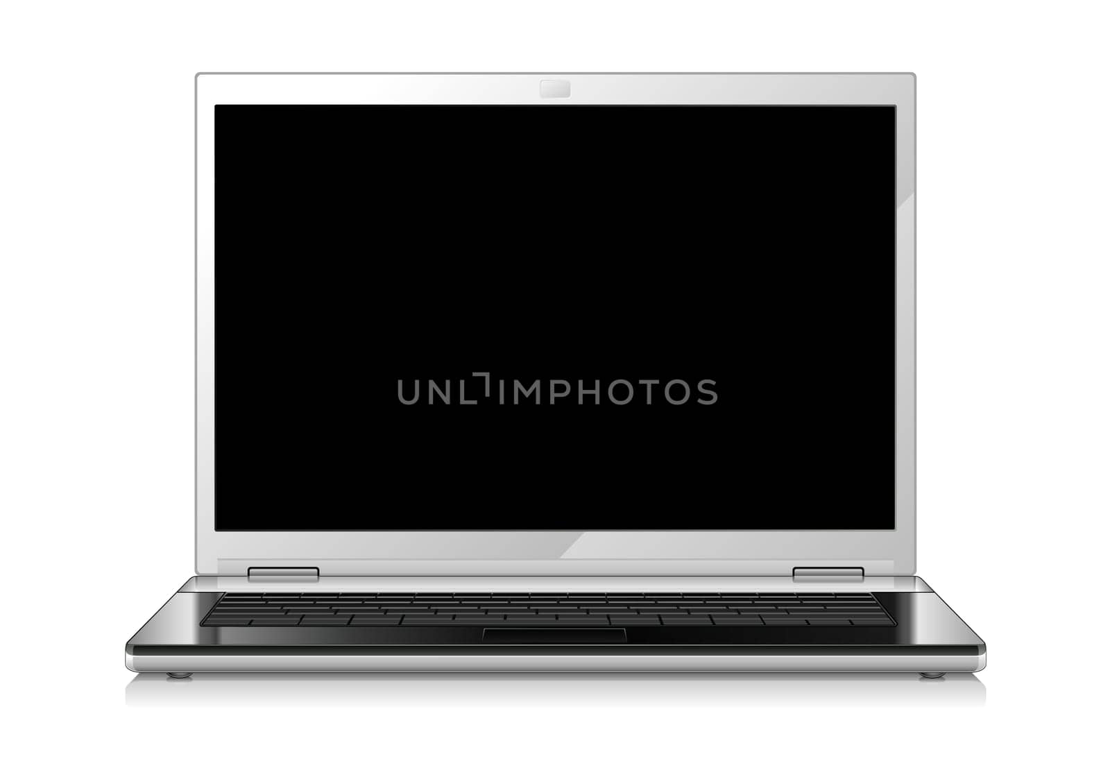 Laptop on white background