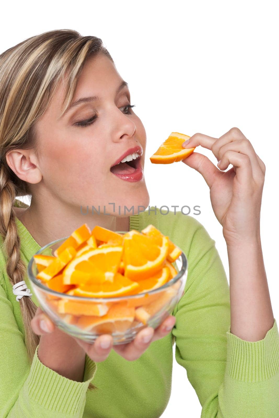 Healthy lifestyle series - Woman and orange