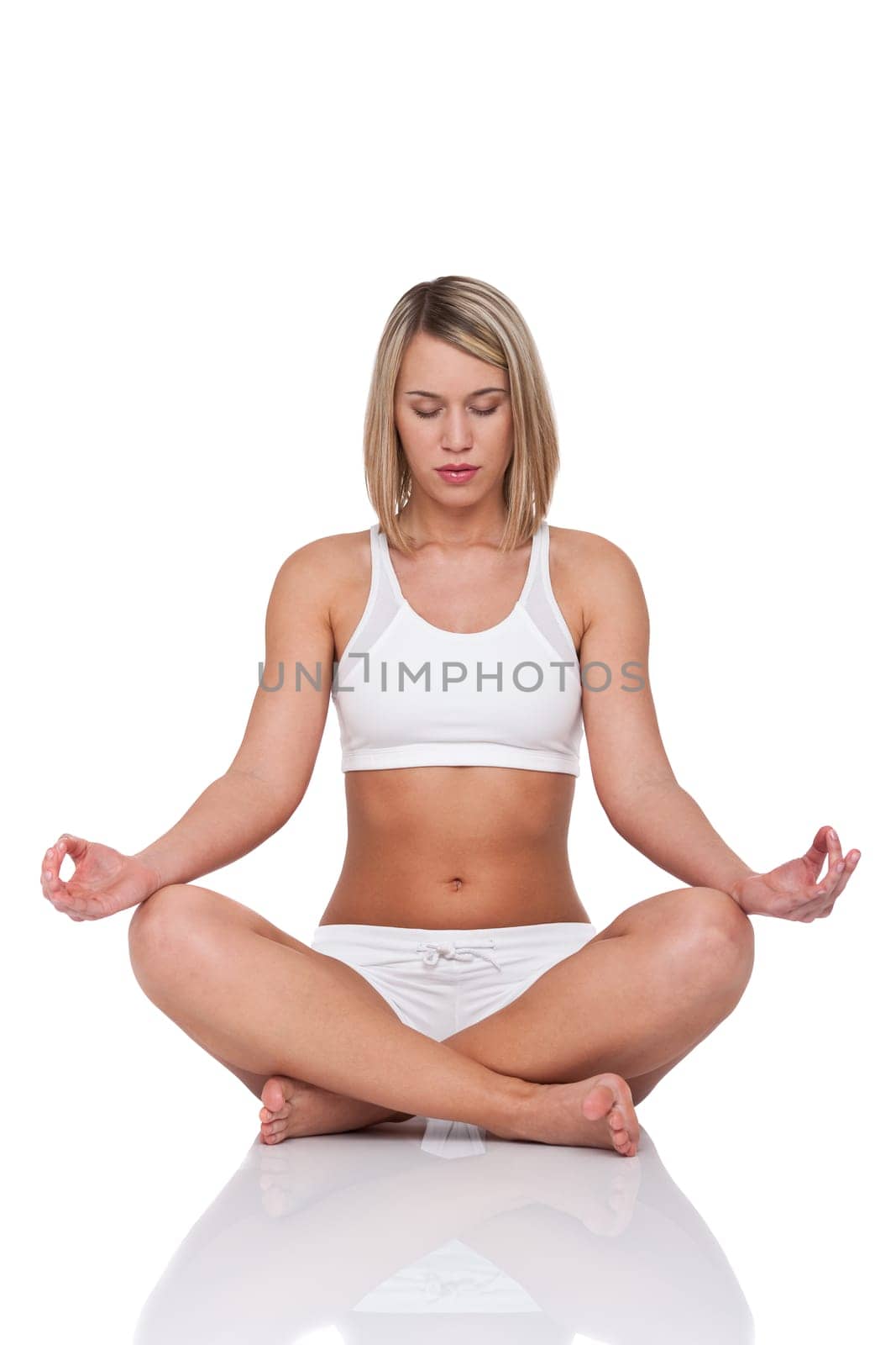 Fitness - Blond woman in yoga position