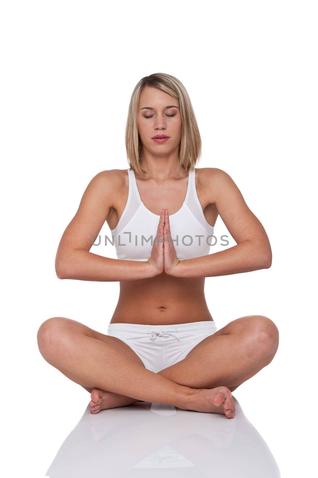 Fitness - Blond woman in yoga position