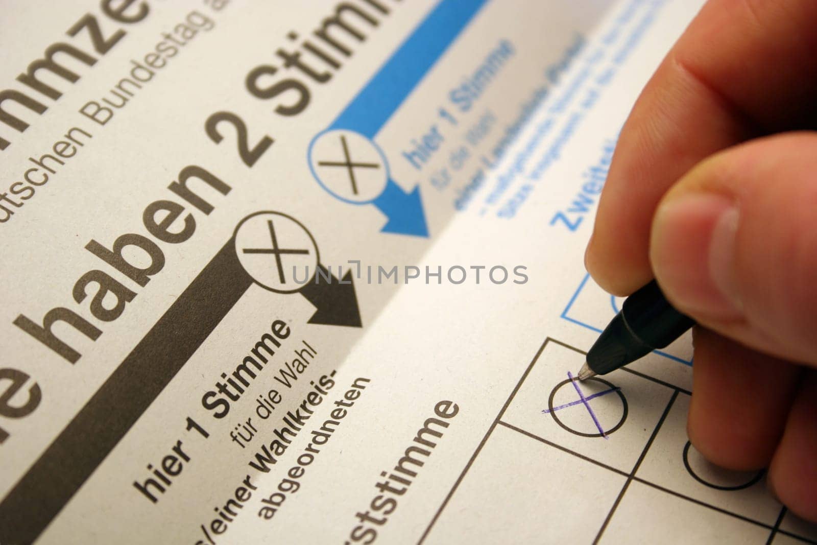Ballot card for the 2009 Bundestag election