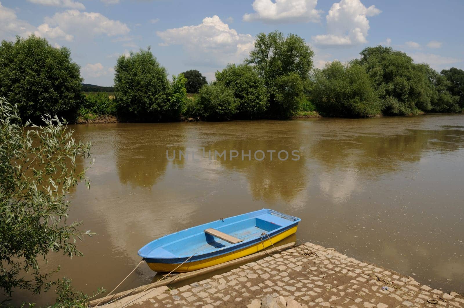 Boat on the banks of the Saale
