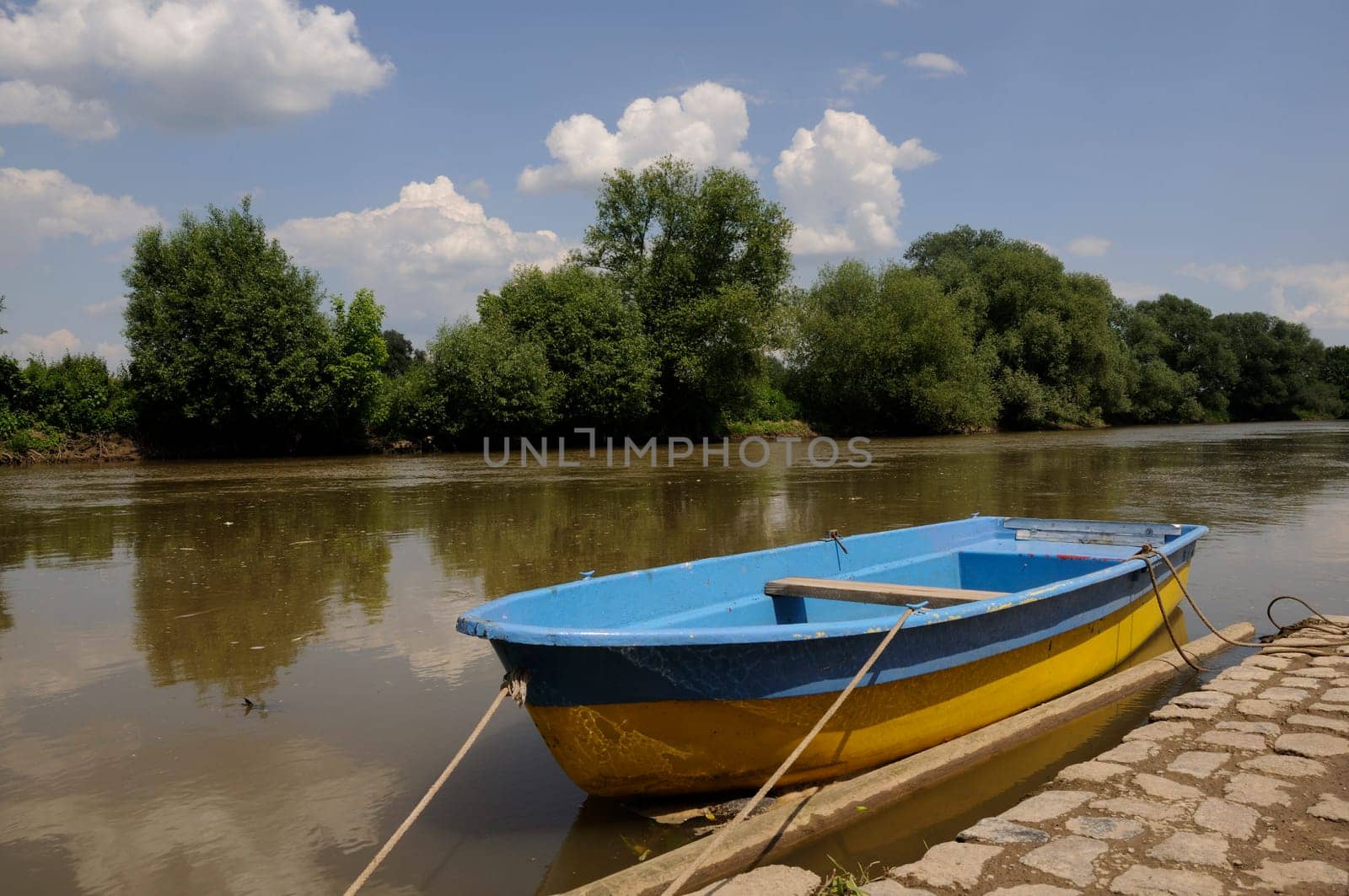 Boat on the banks of the Saale