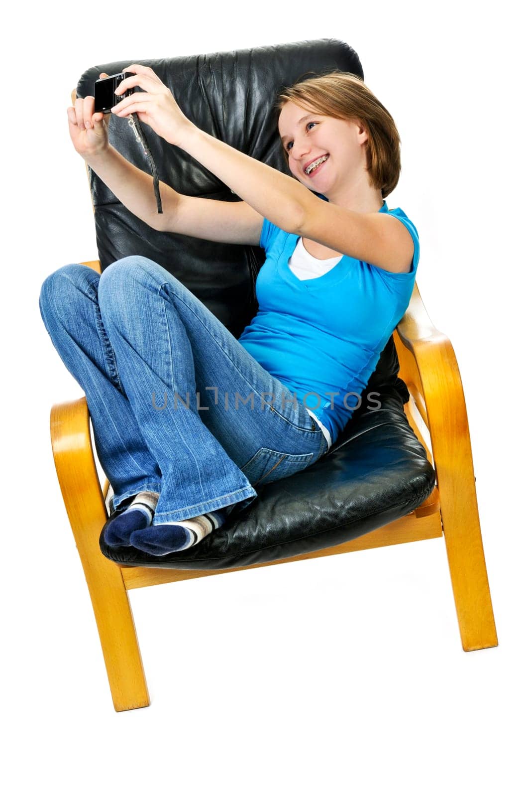 Girl taking self portrait