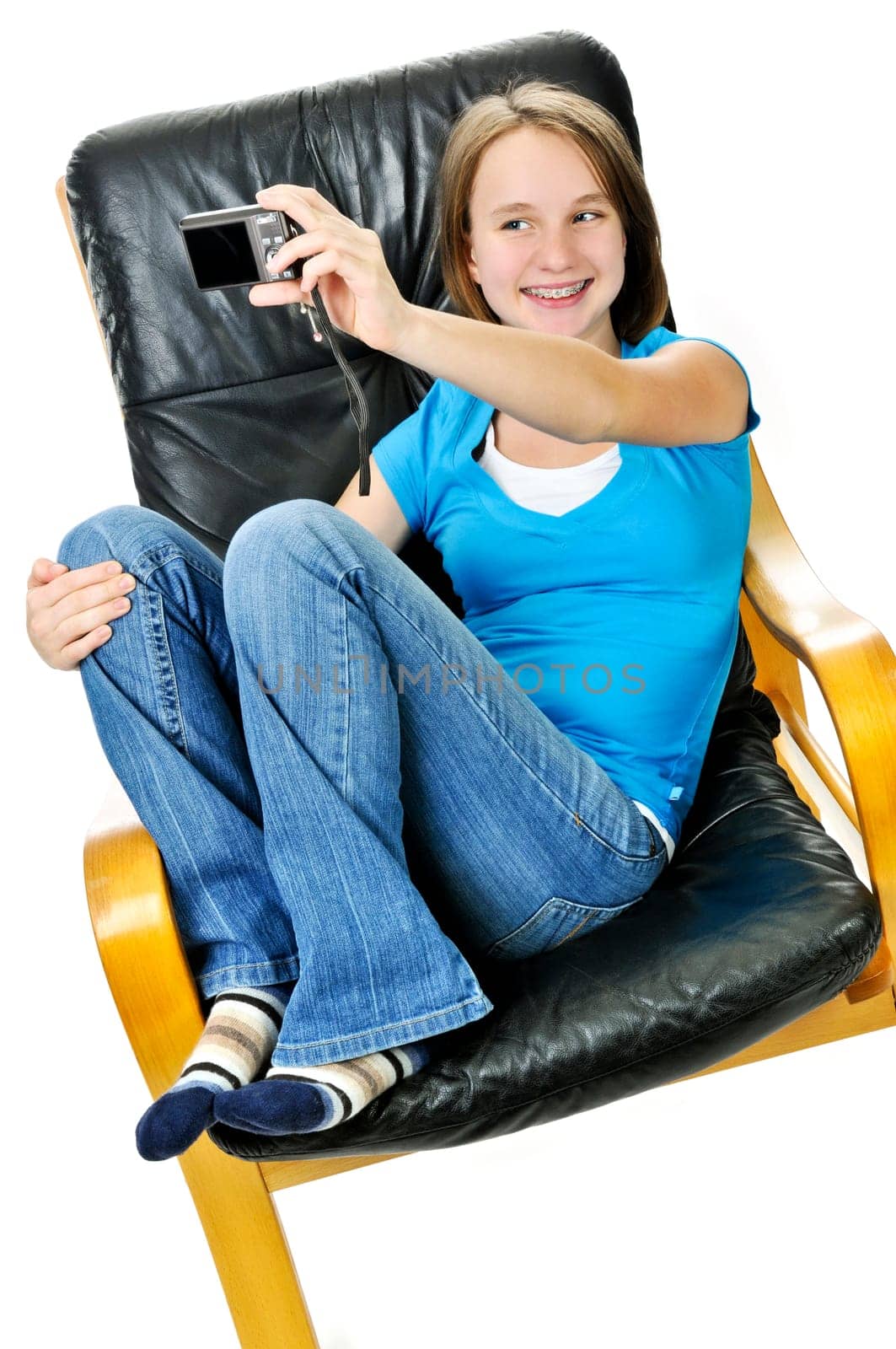 Girl taking self portrait