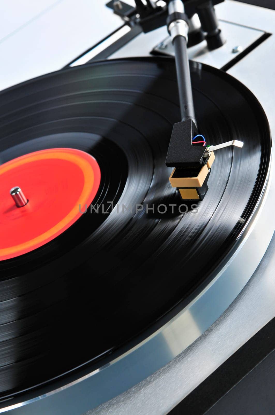 Record on turntable