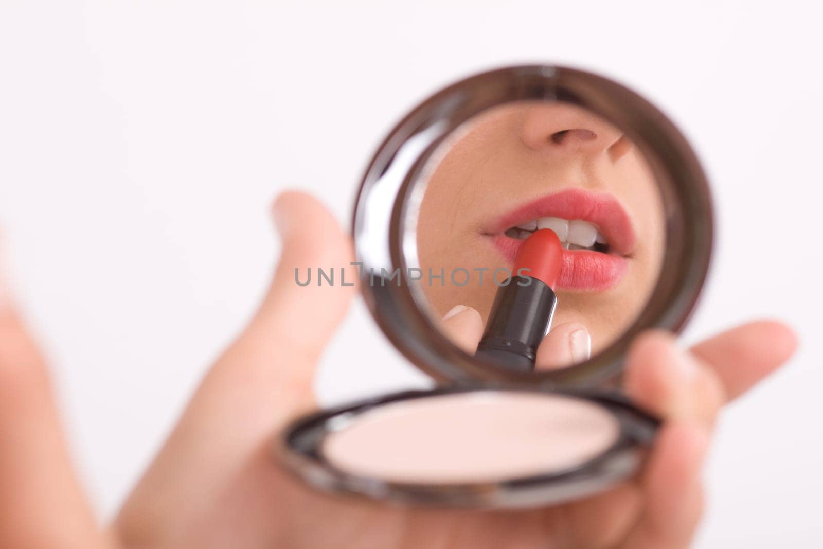 Lips in the mirror