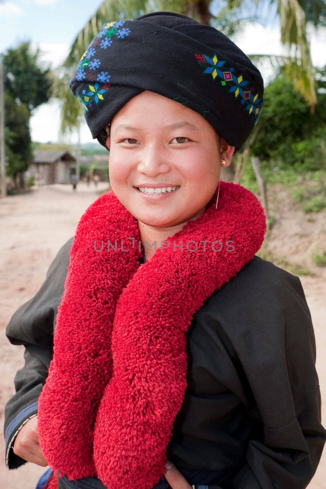 Asian woman,ethnic group Yao in traditional costume