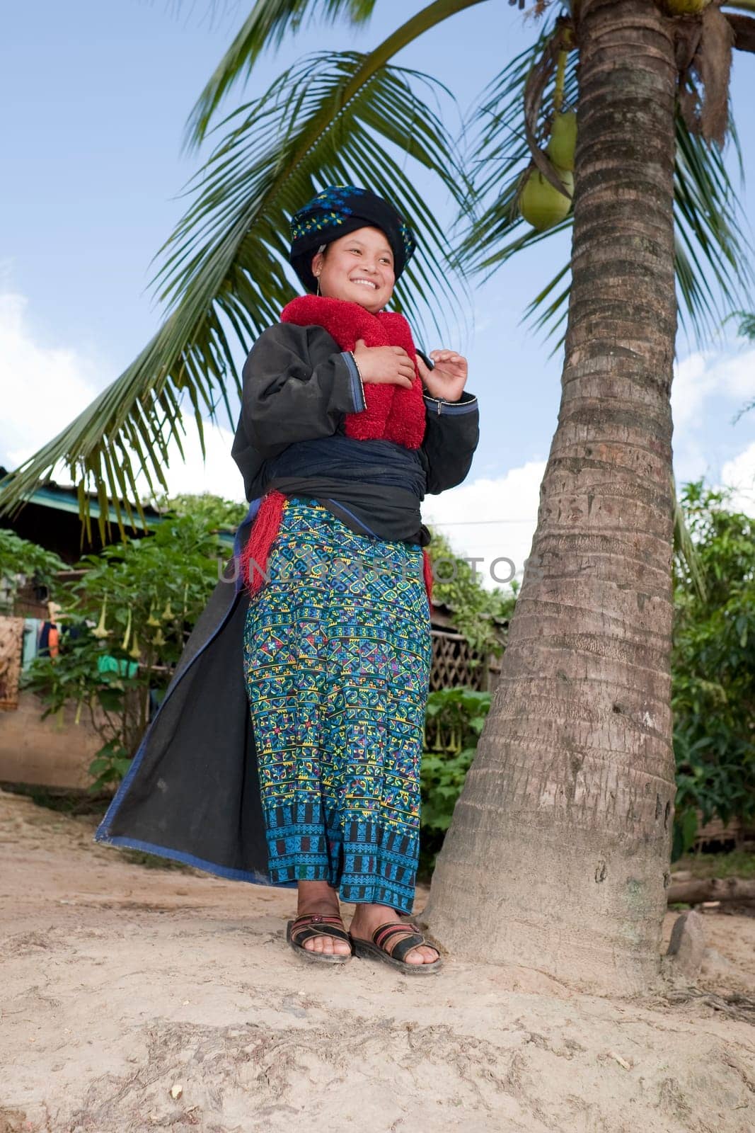 Asian woman,ethnic group Yao in traditional costume