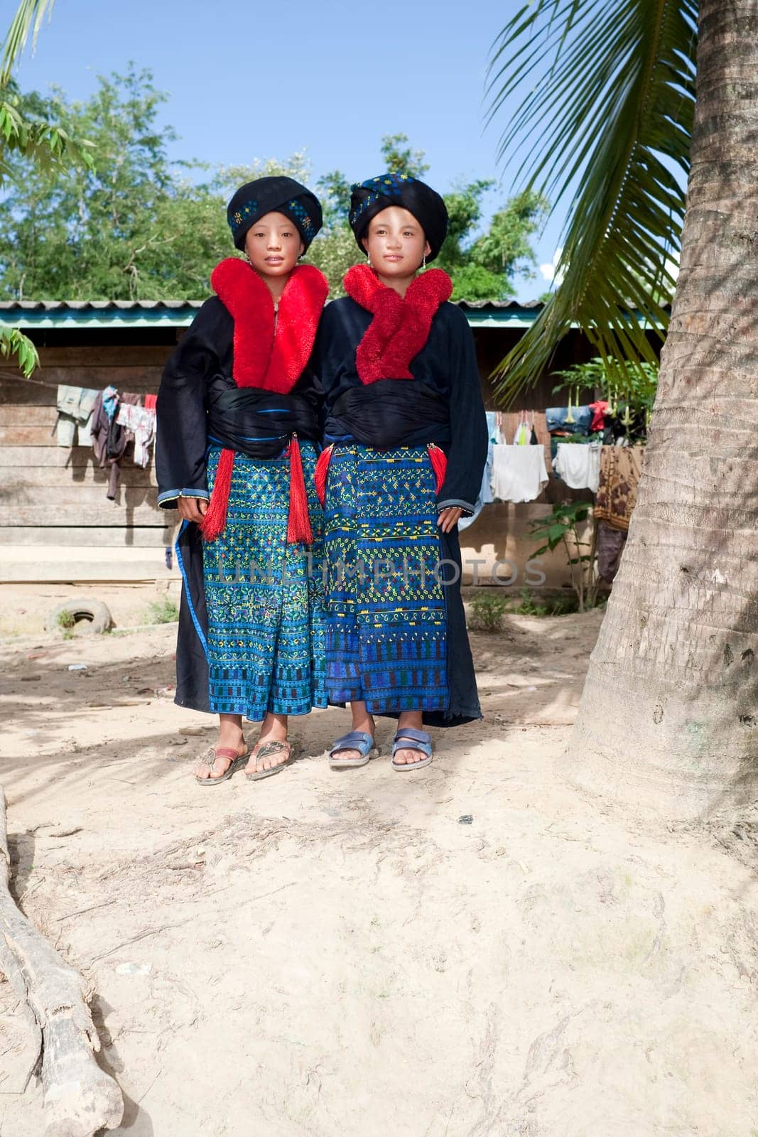 Asian woman,ethnic group Yao in traditional costume