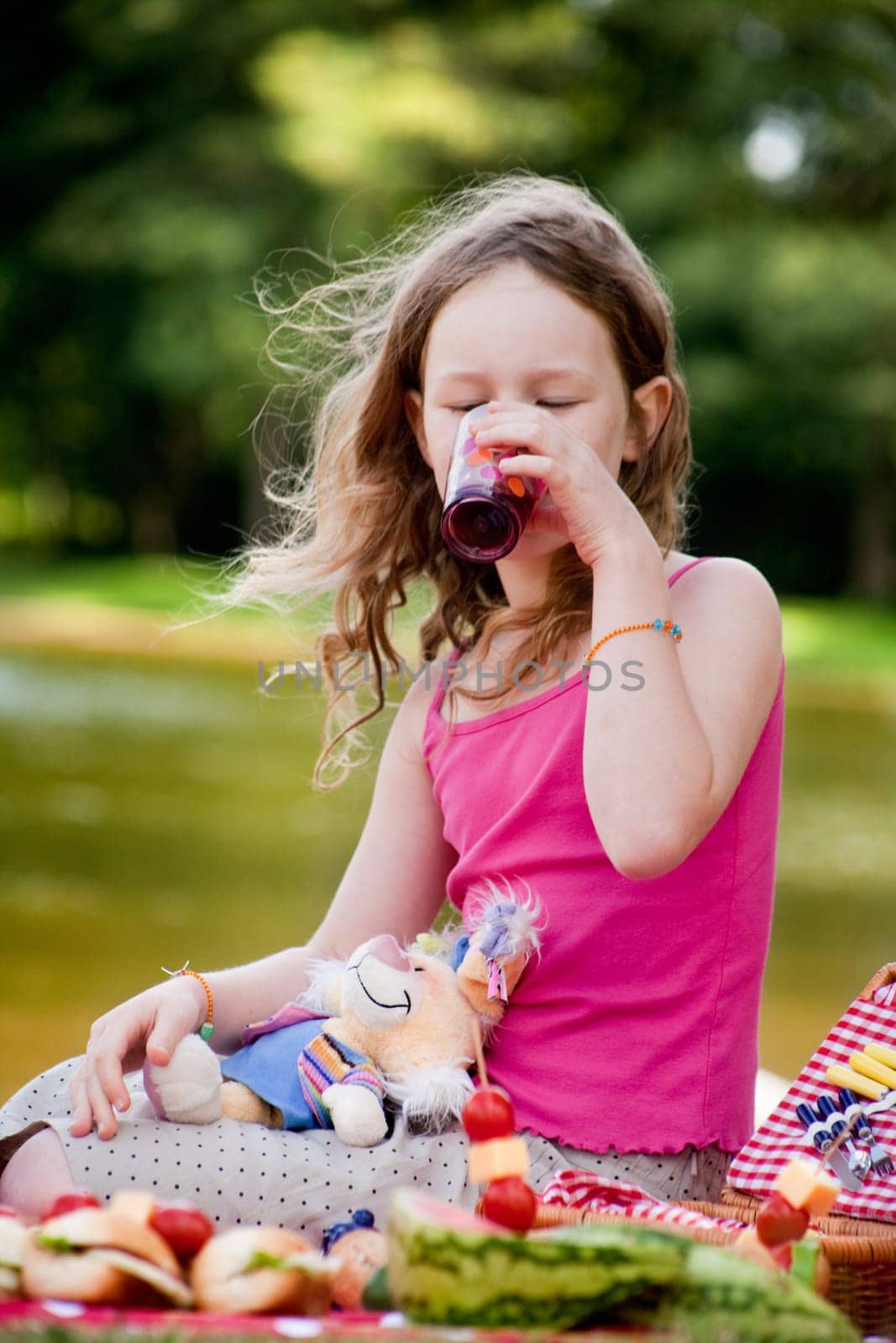 Drinking some juice