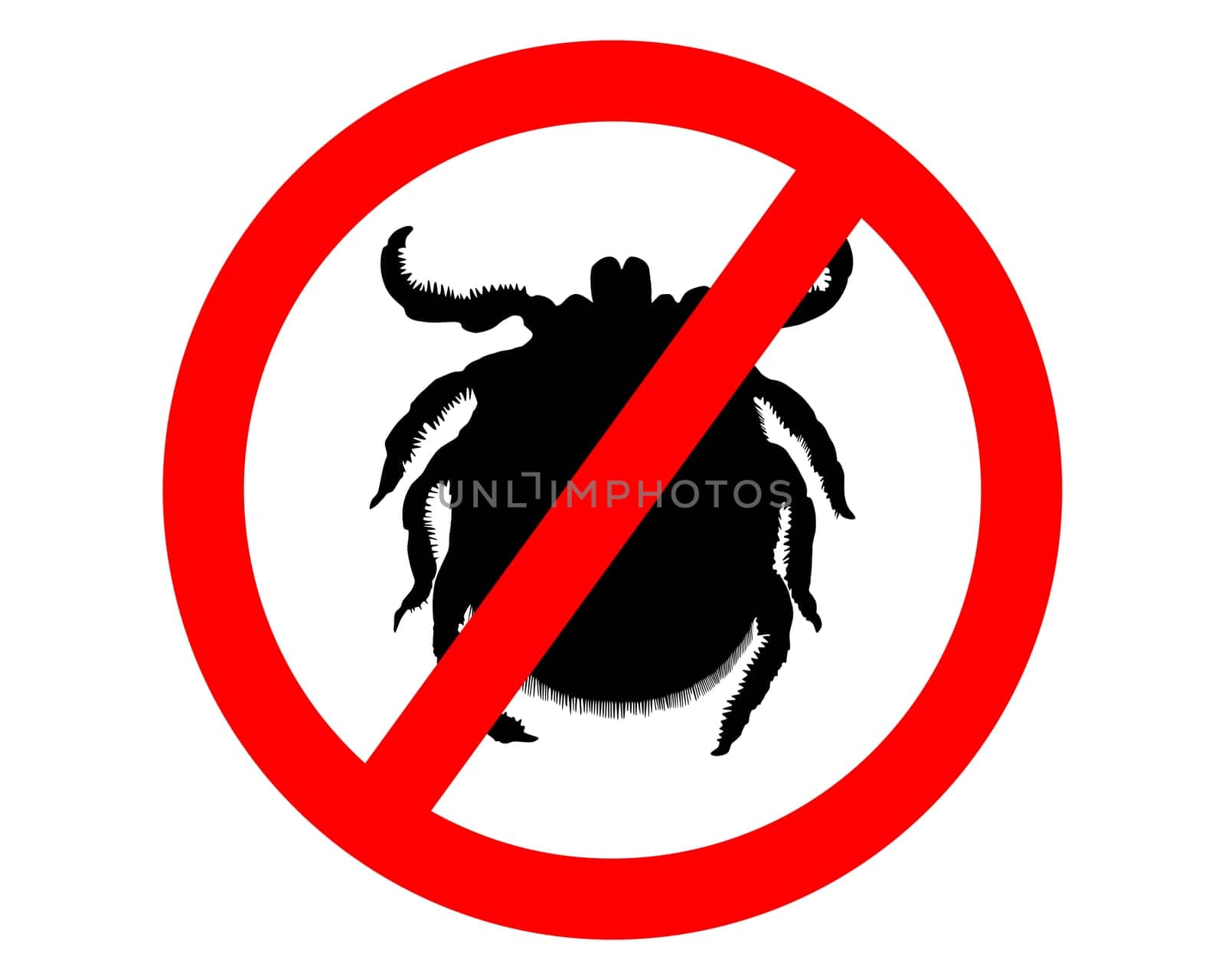 Tick prohibition sign