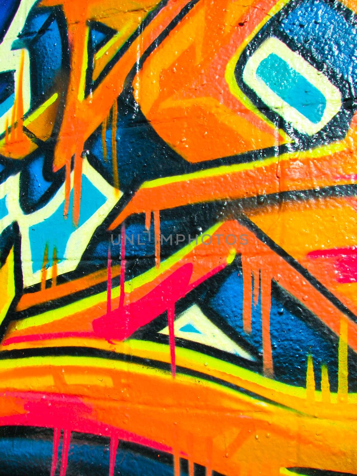Vibrant orange graffiti