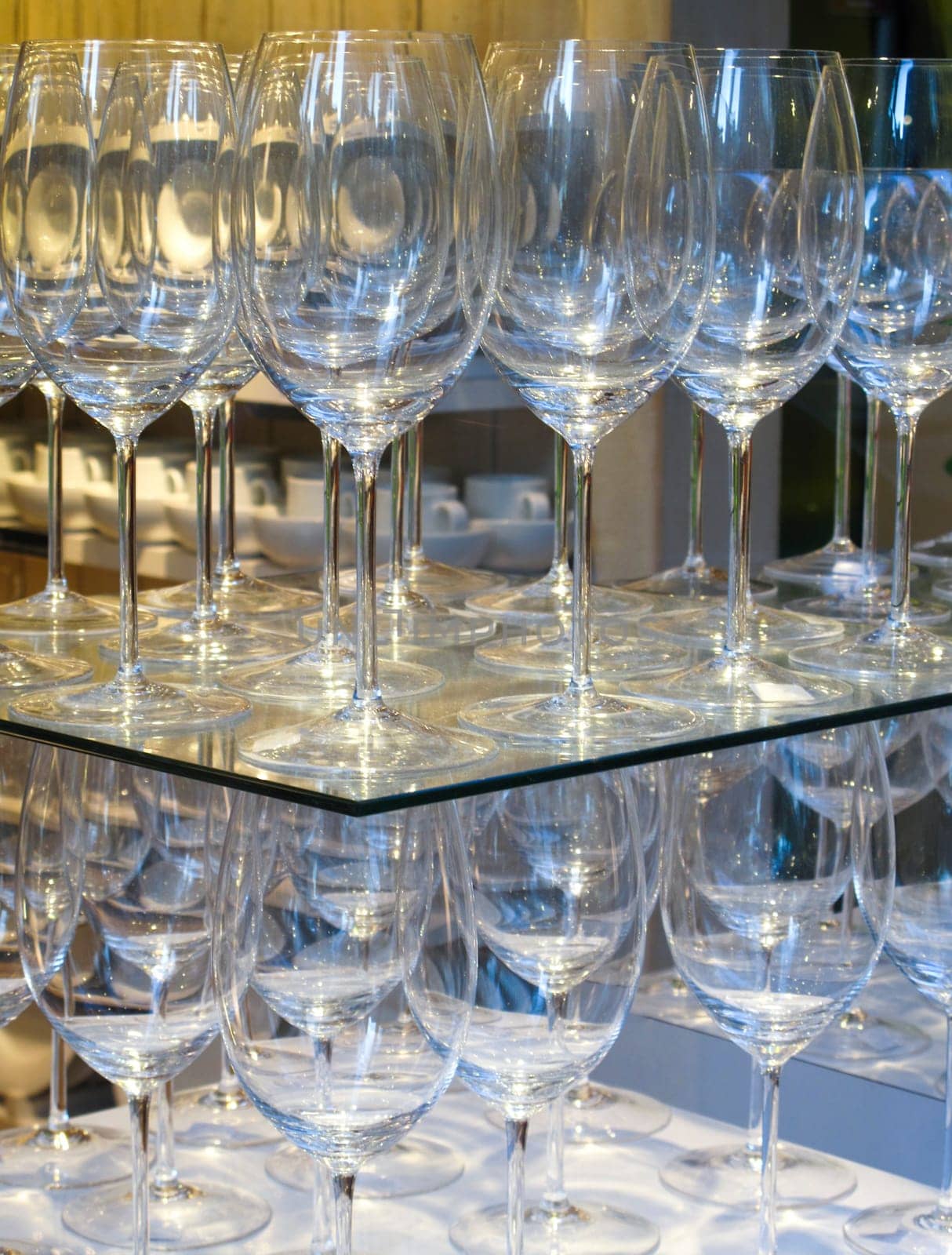 Stack of wine glasses