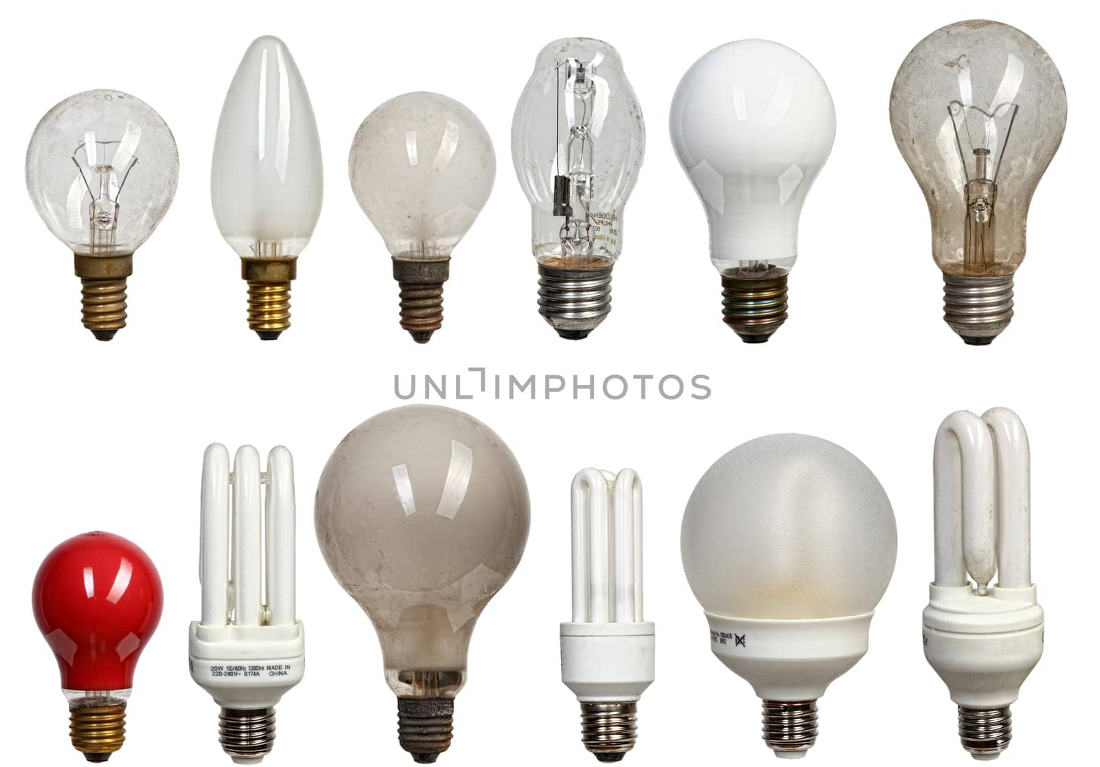 old and modern bulbs