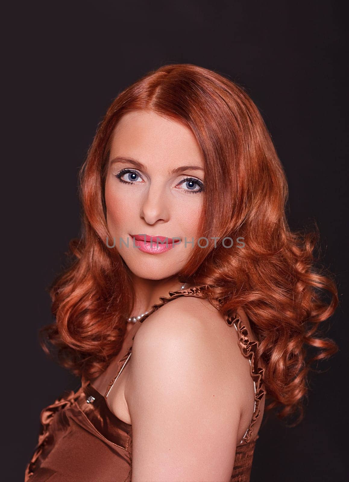Redhead Model Shiny Hair