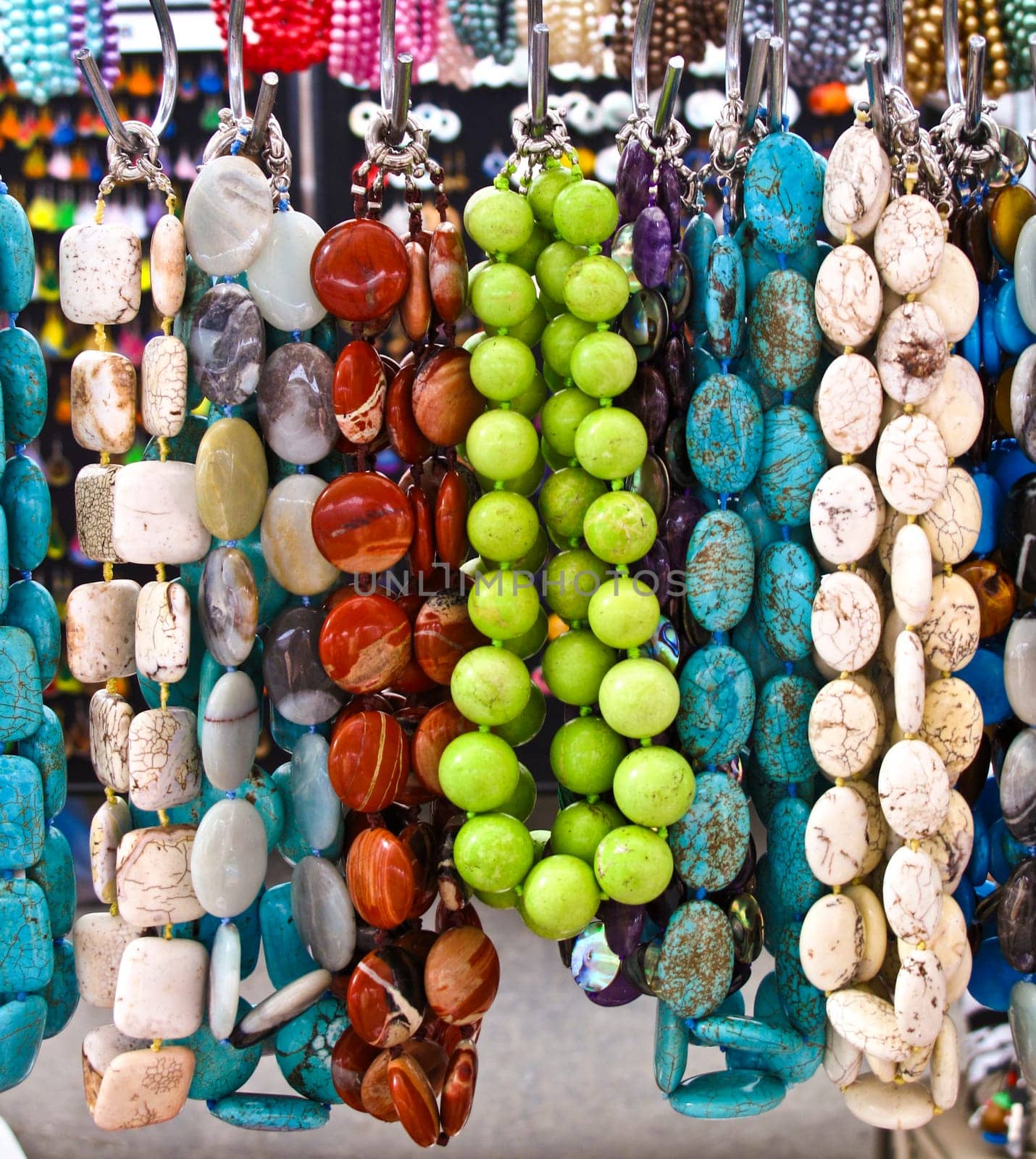 Necklaces at a market