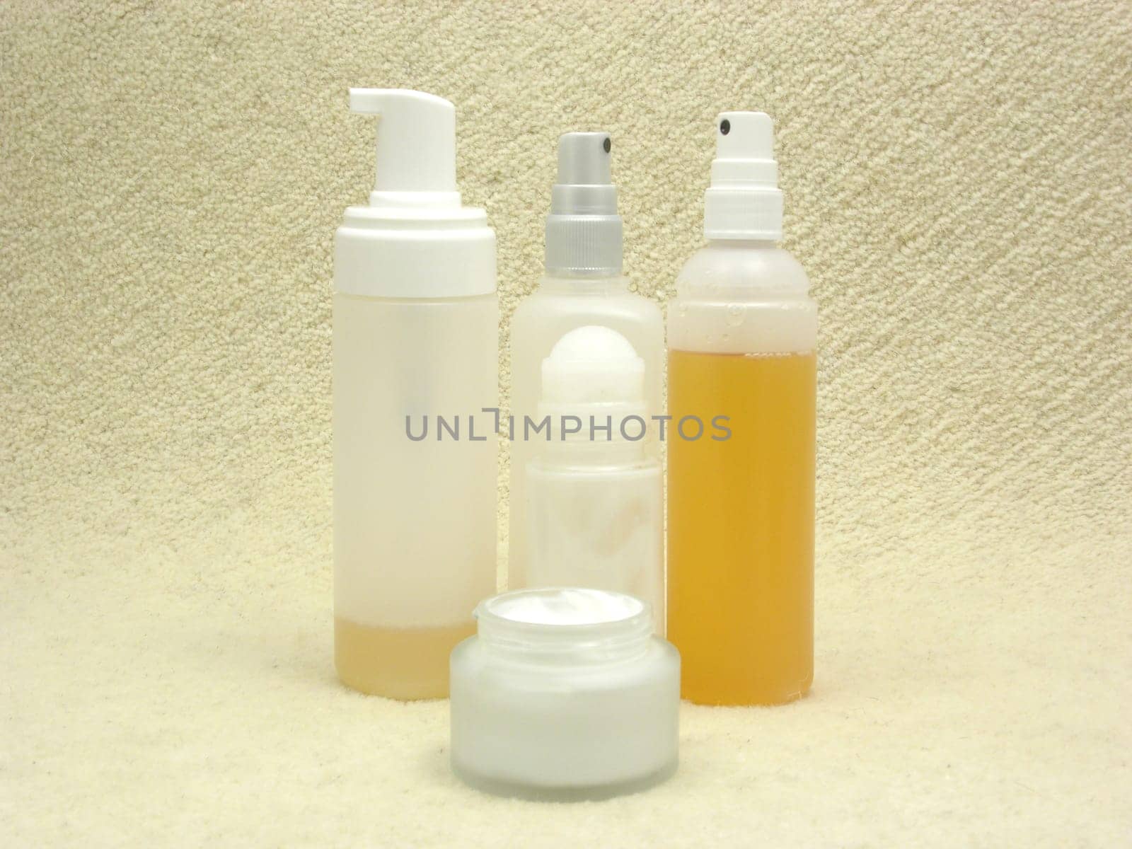 Wellness and toiletries on a fluffy surface