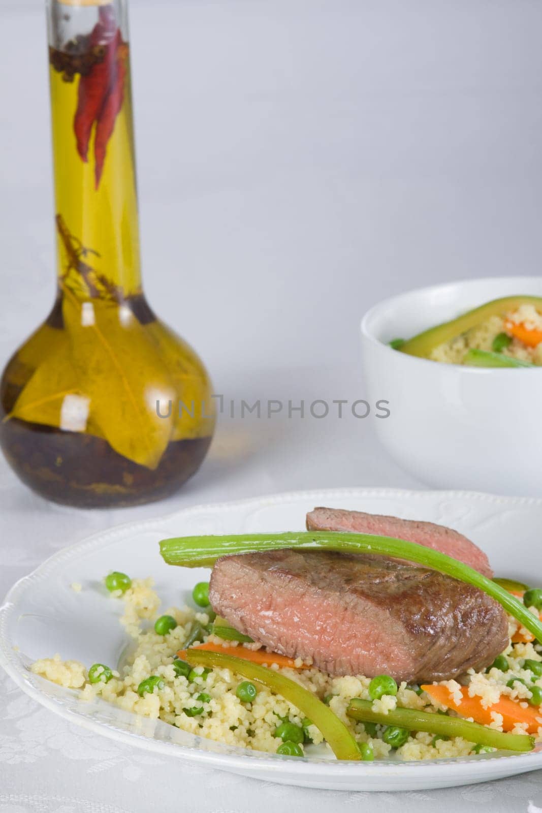 Roast lamb with millet