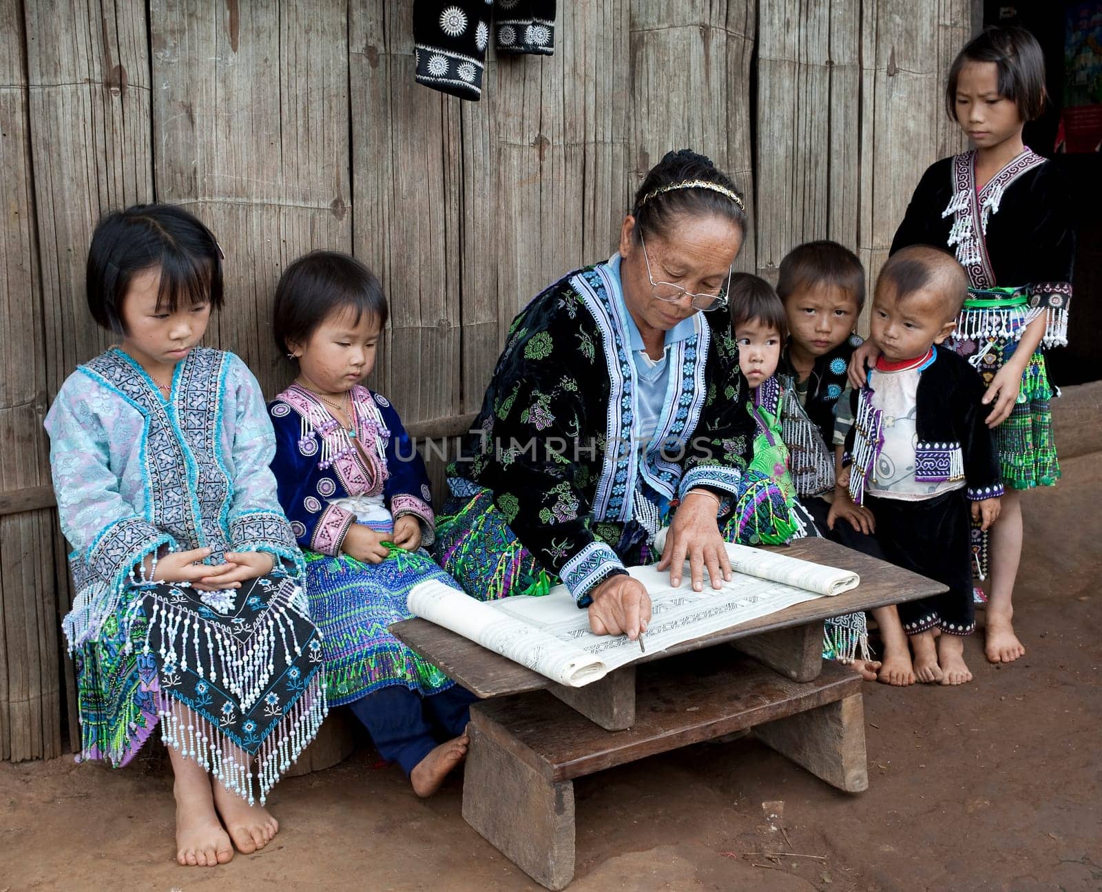 Teaching at Meo ethnic group,Asia