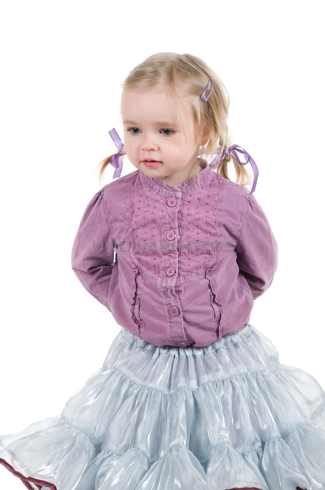 A little girl in studio