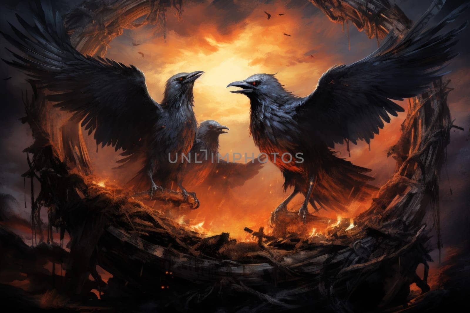 Enter the realm of fantasy and encounter the cursed wereravens, unfortunate beings caught in an eternal cycle of shifting between human and raven forms.