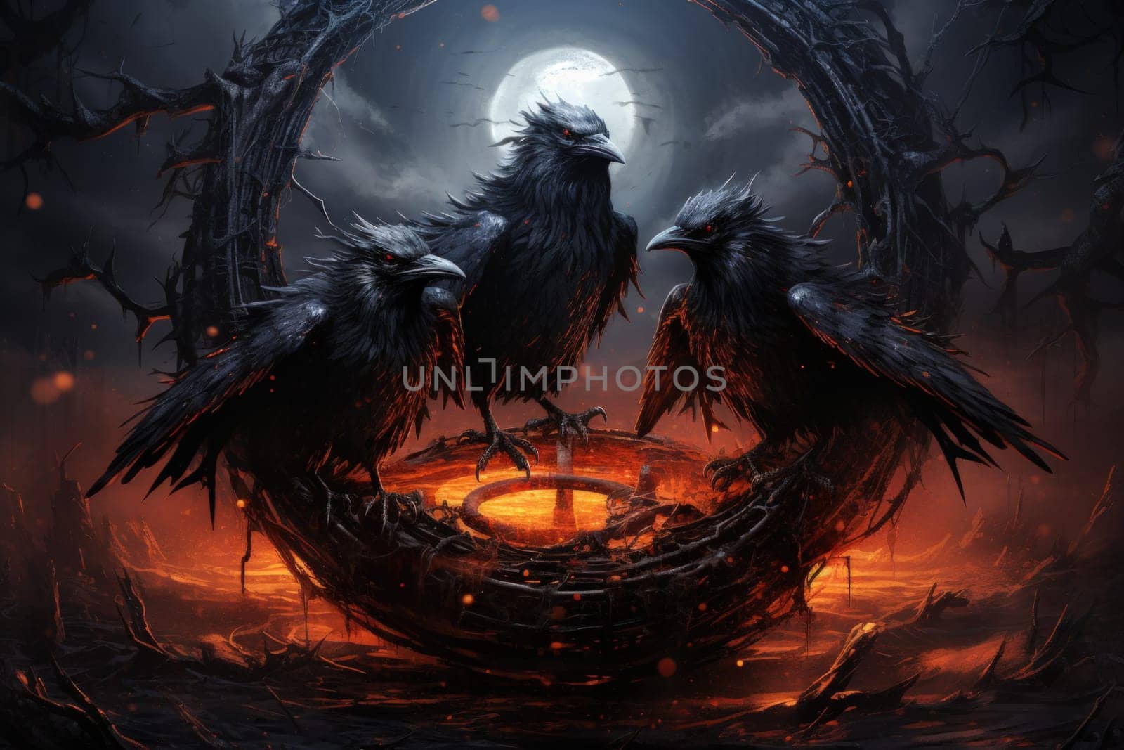 Enter the realm of fantasy and encounter the cursed wereravens, unfortunate beings caught in an eternal cycle of shifting between human and raven forms.