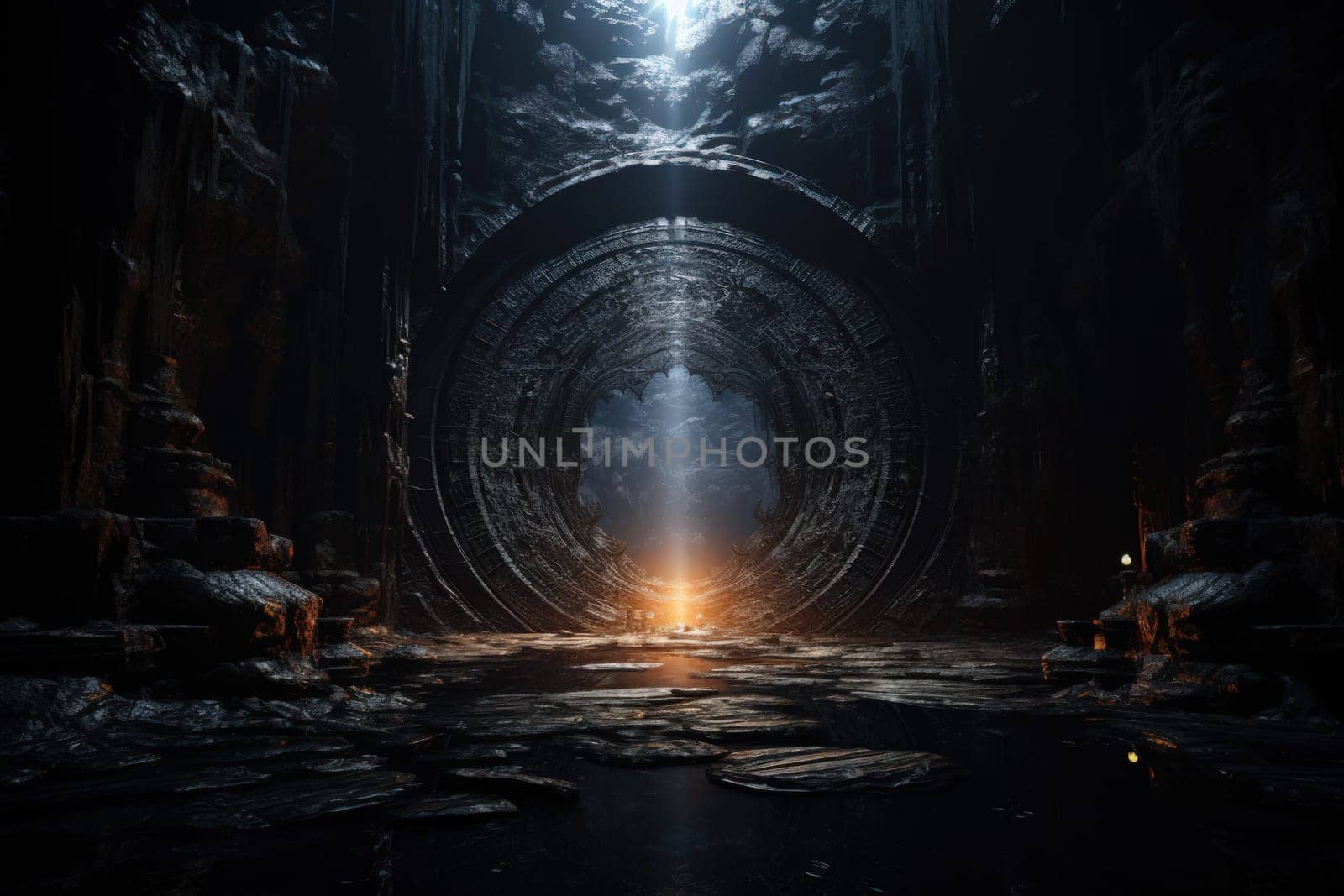 Hidden amidst the ethereal landscapes of fantasy, enigmatic shadow gates stand as enigmatic thresholds to realms concealed in obscurity.
