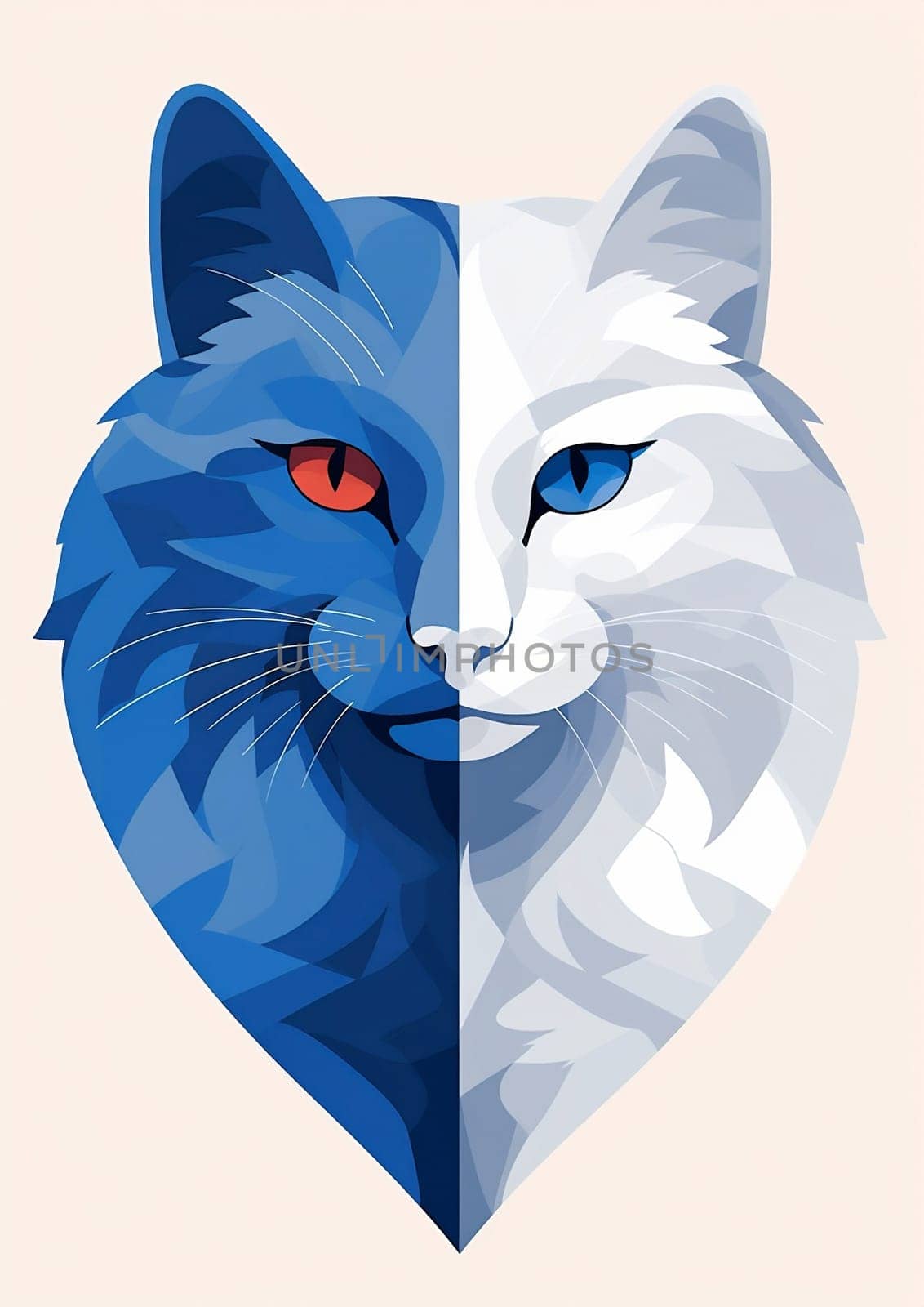 modern element abstract kitten polygon design geometric illustration black graphic face nature head creative white art wildlife animal portrait style cat shape