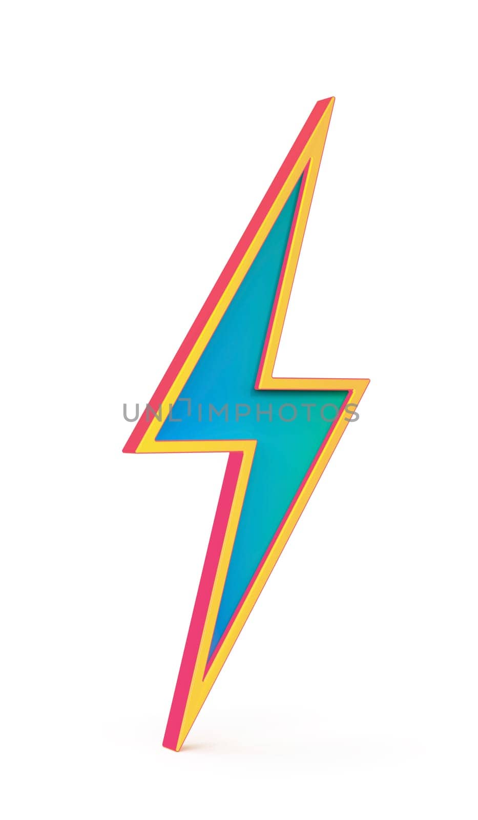 Colorful lightning bolt symbol on white background