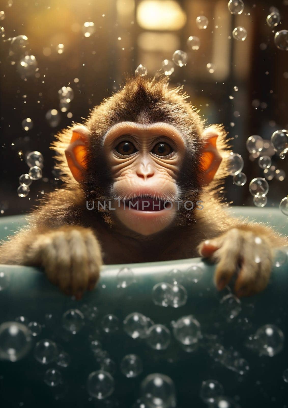 Park monkey portrait face wildlife cute wild young macaque asia primate mammal animals nature brown ape forest baby fur