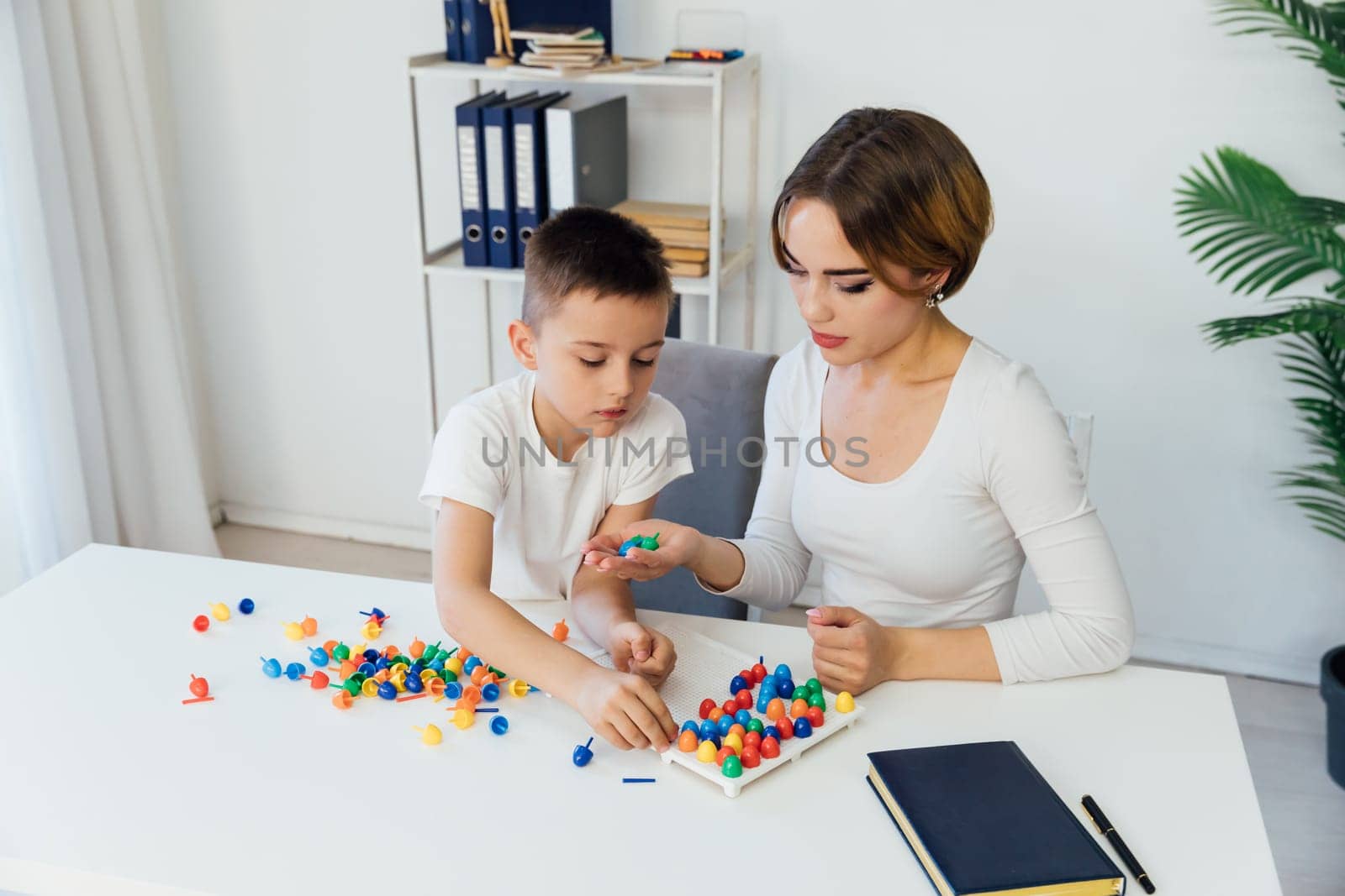 in the psychologist's office educational games work with the child fine motor skills mosaic