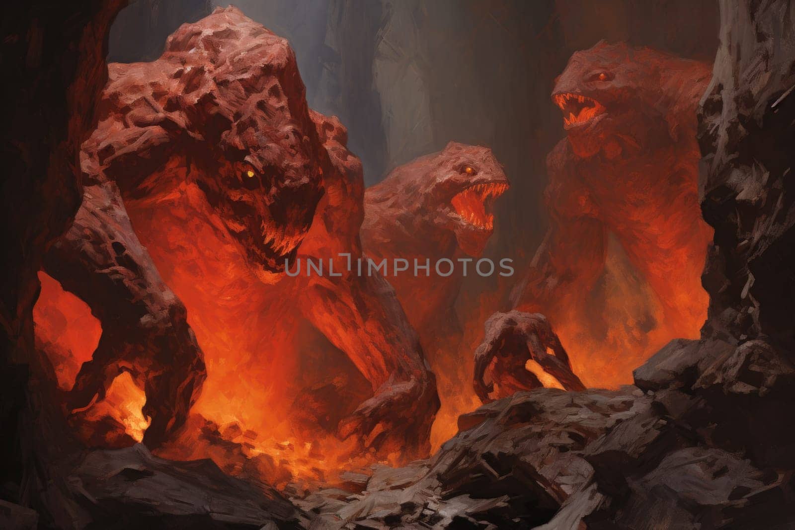 Witness the awe-inspiring power of the elemental realm with this captivating illustration by a professional visual artist.