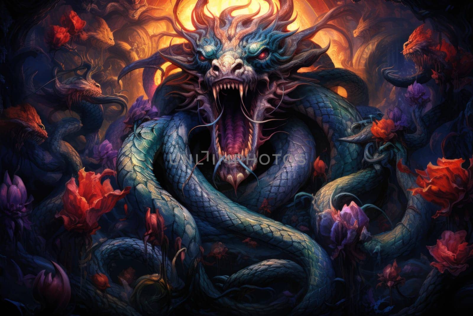 Immerse yourself in the depths of the fantastical with this captivating illustration by a professional visual artist.