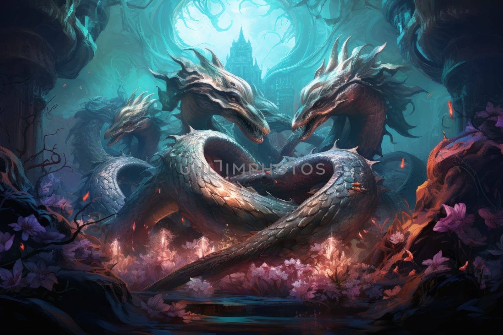 Immerse yourself in the depths of the fantastical with this captivating illustration by a professional visual artist.