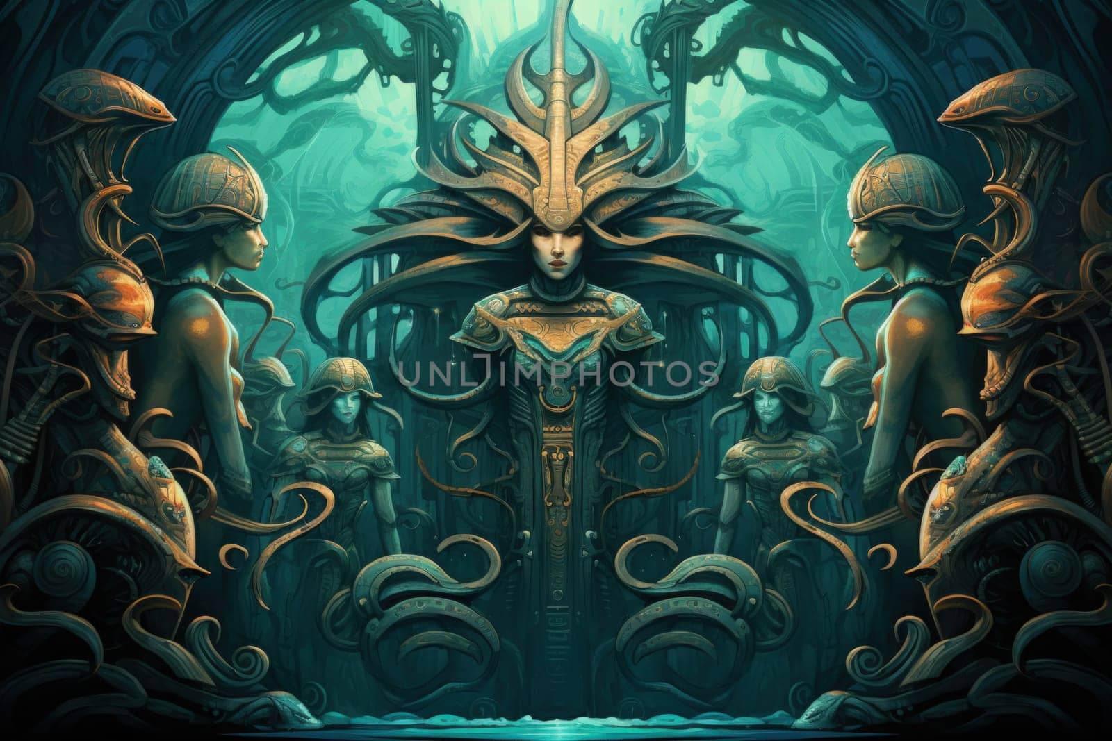 Immerse yourself in the depths of the fantastical with this captivating illustration by a professional visual artist.