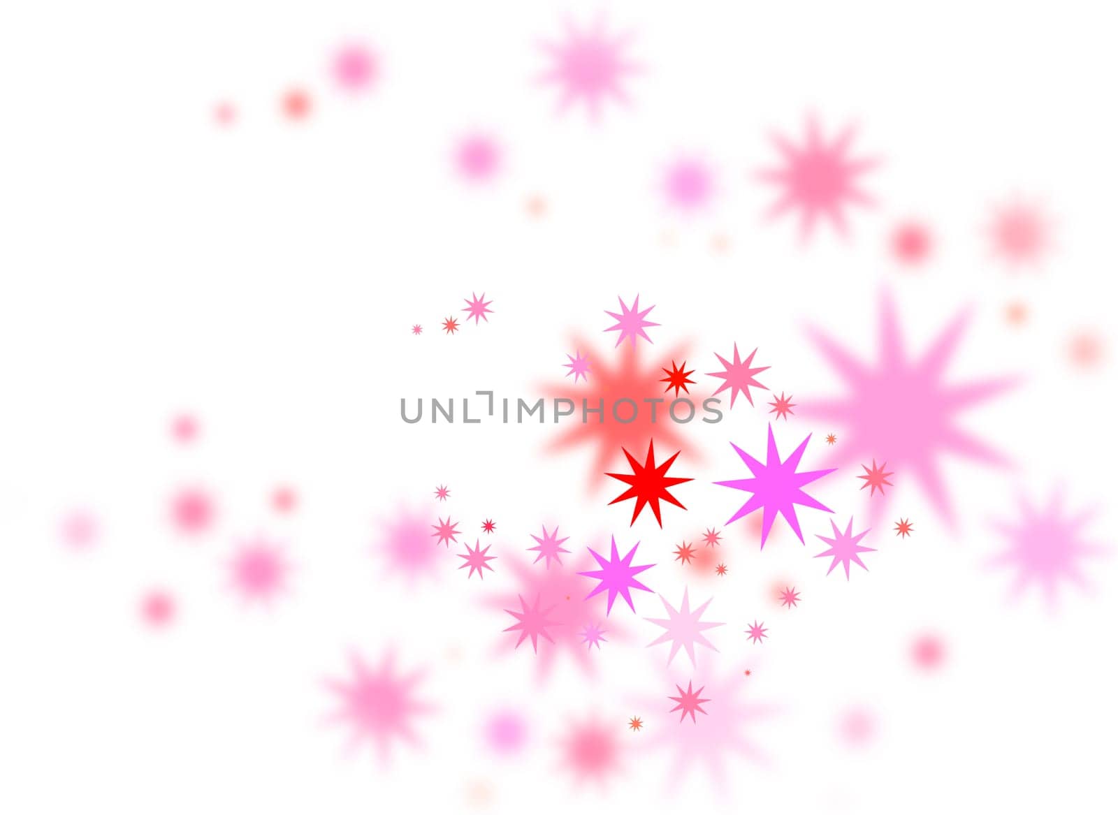 Stars Pink Red Background White