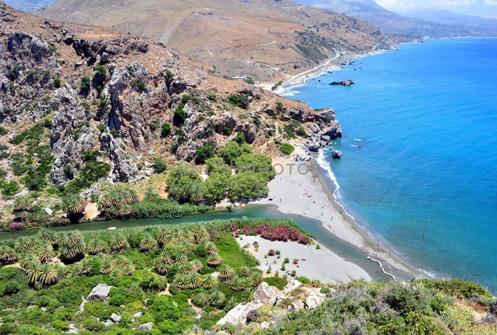 Preveli Beach in Southern Crete, Greece.