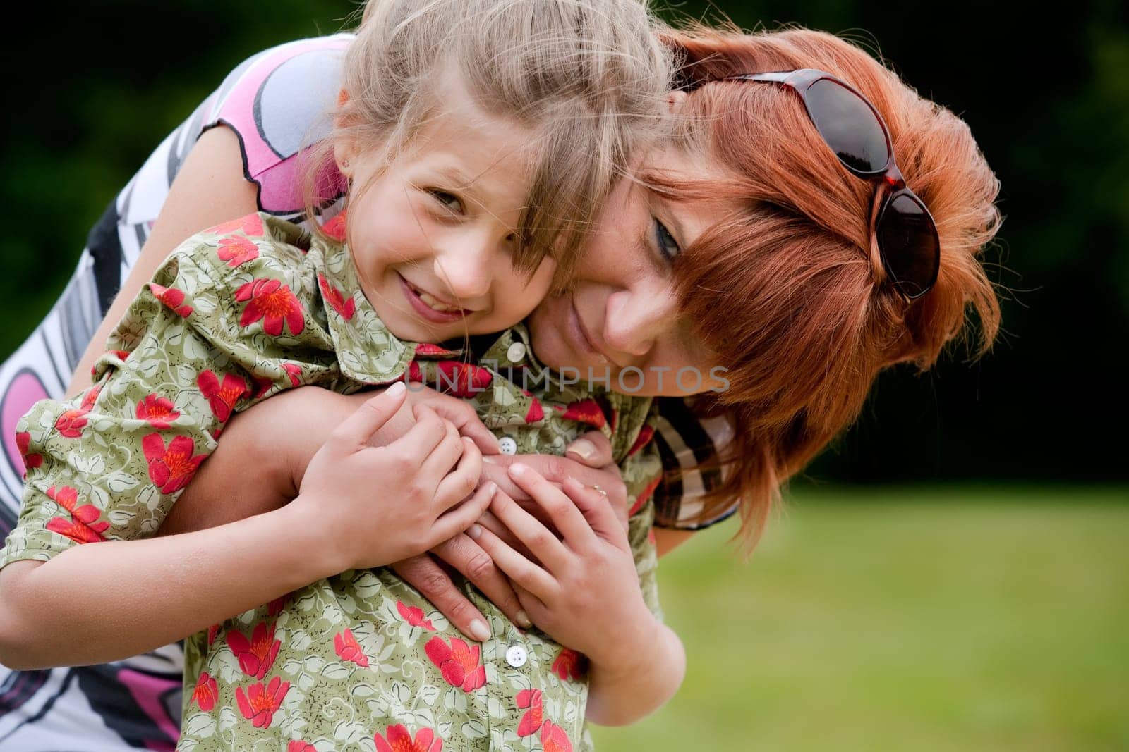 Sweet mother and daugther portrait