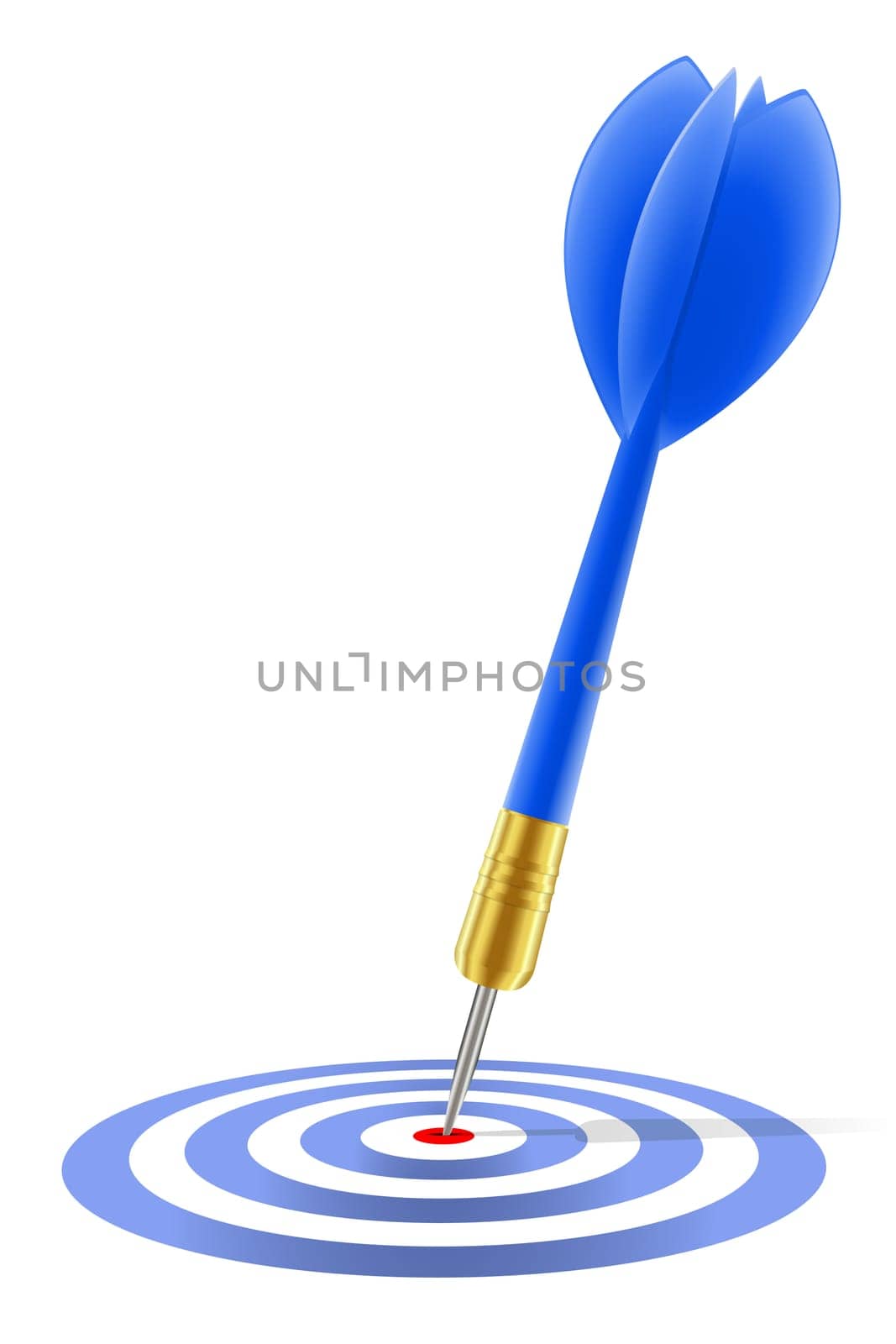 Blue dart hitting the target