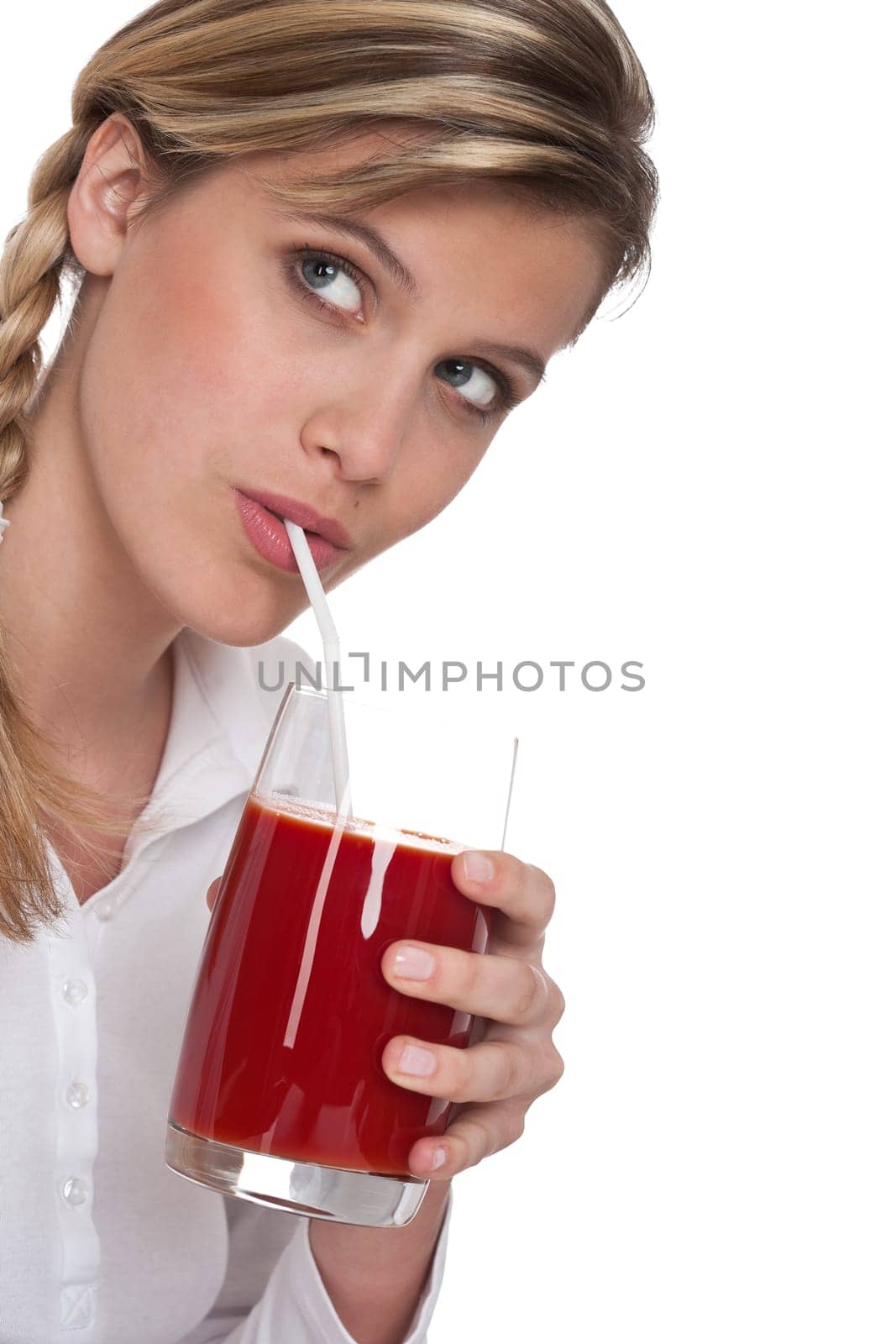 Healthy lifestyle series - Woman with tomato juice