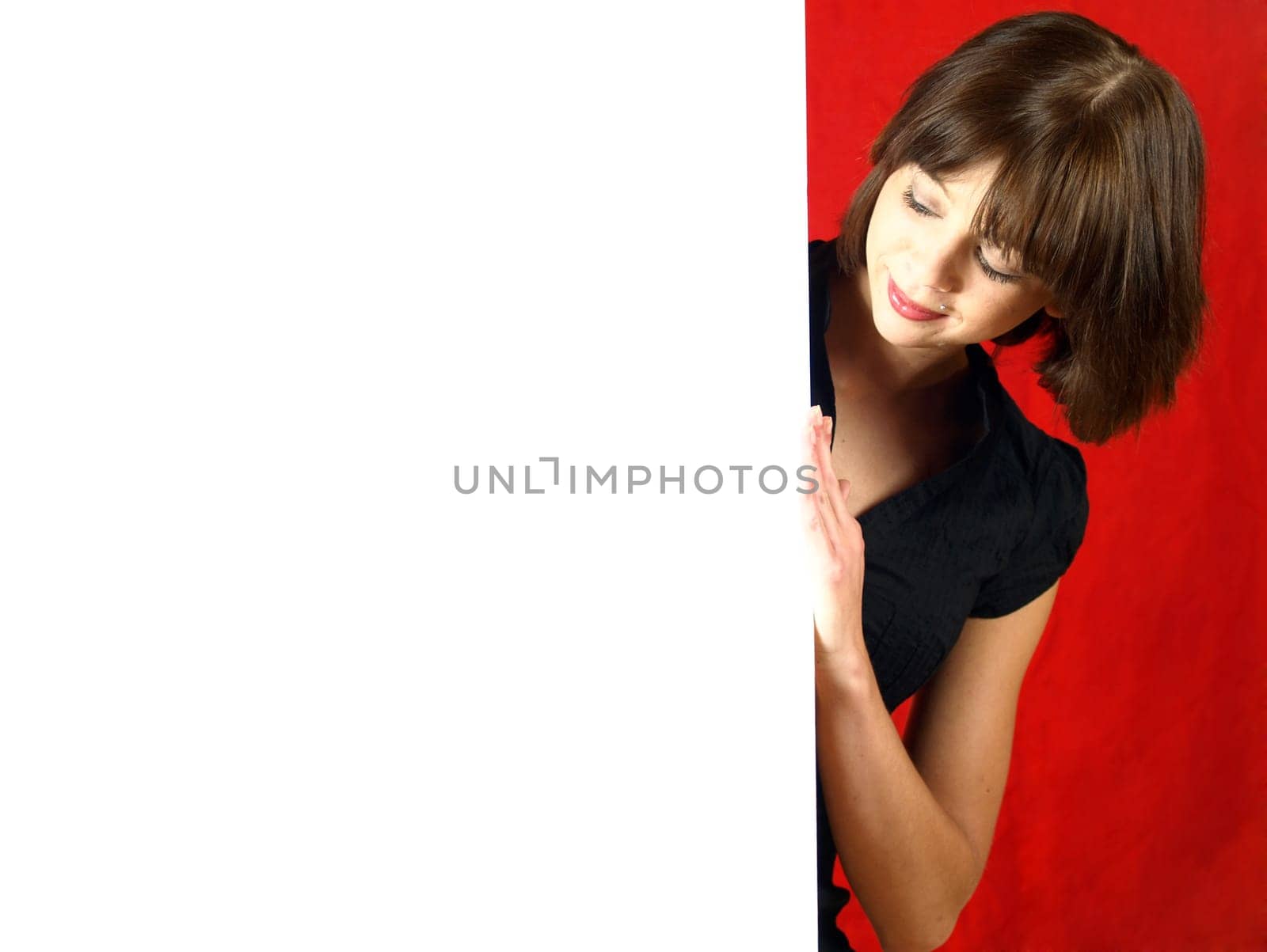 Woman with poster