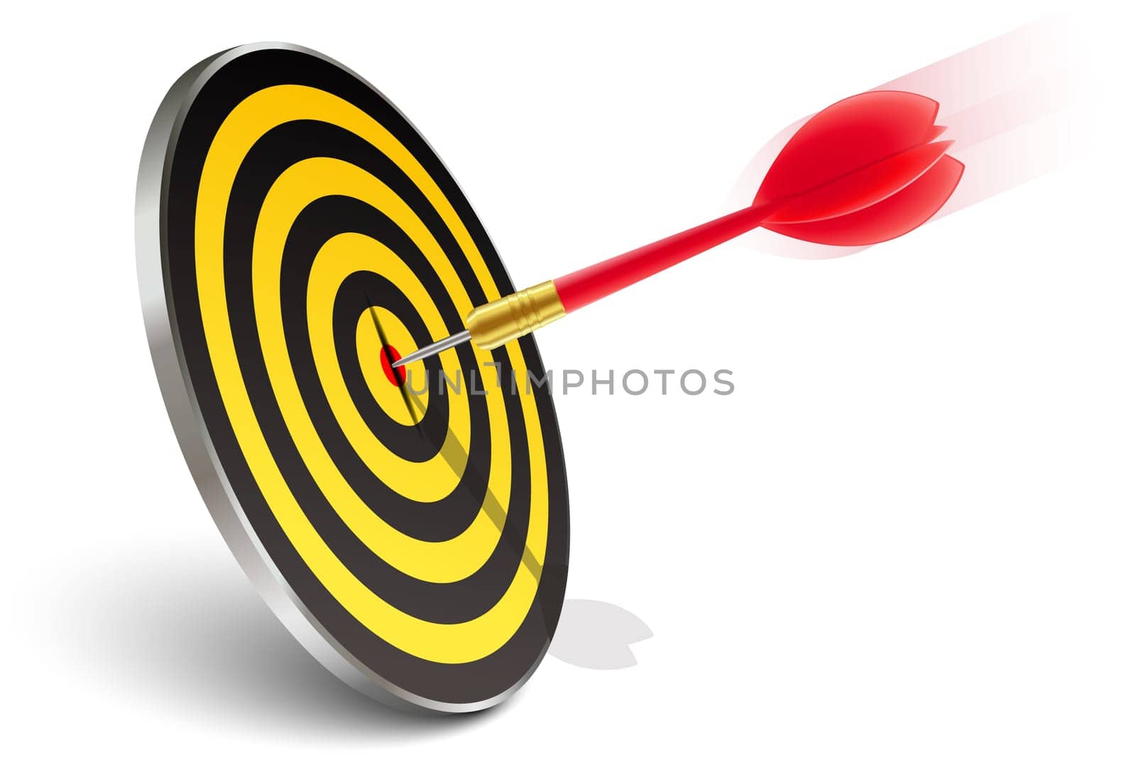 Red dart hitting the target