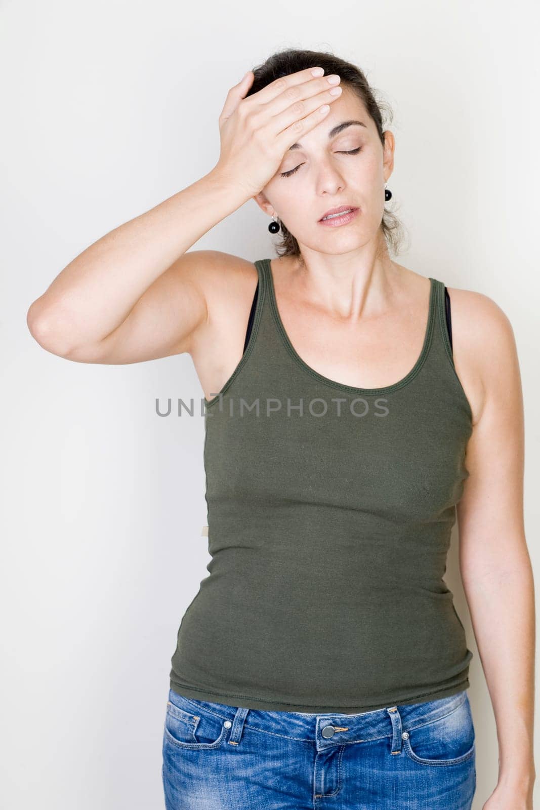 Young woman with headache