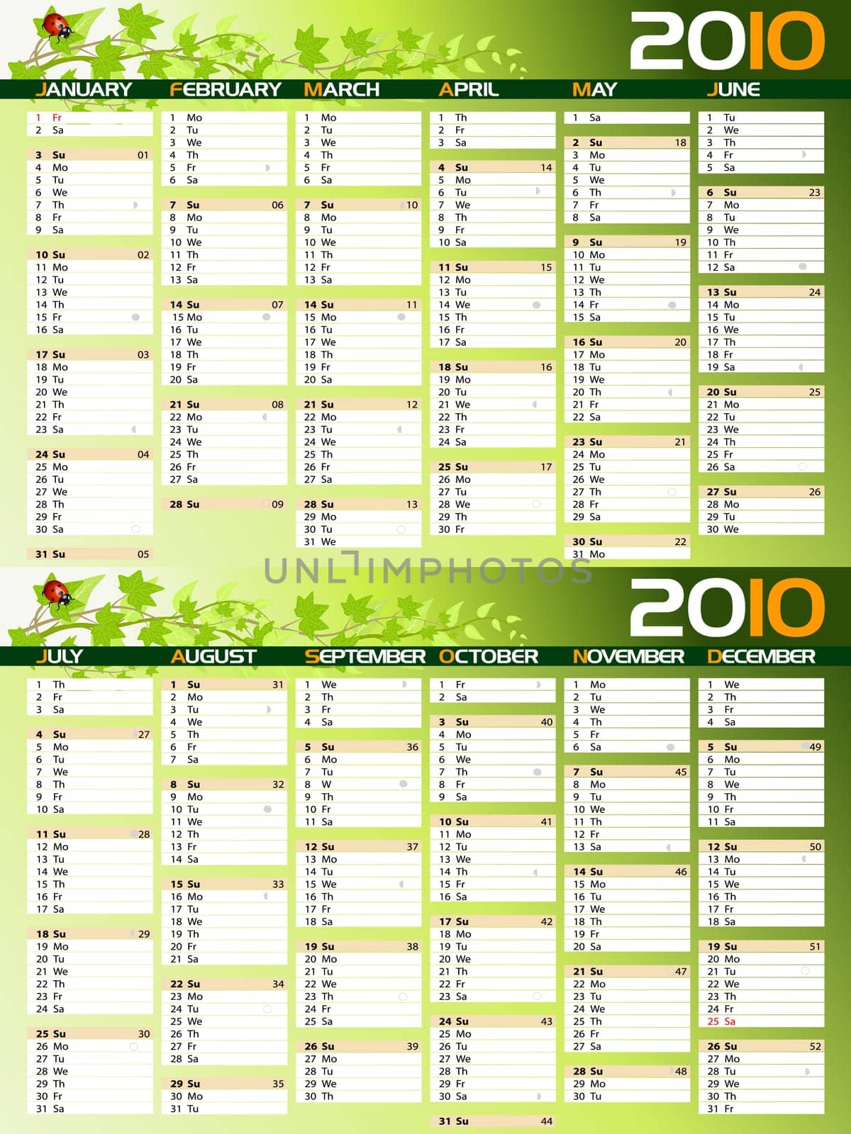 2010 green planning calendar
