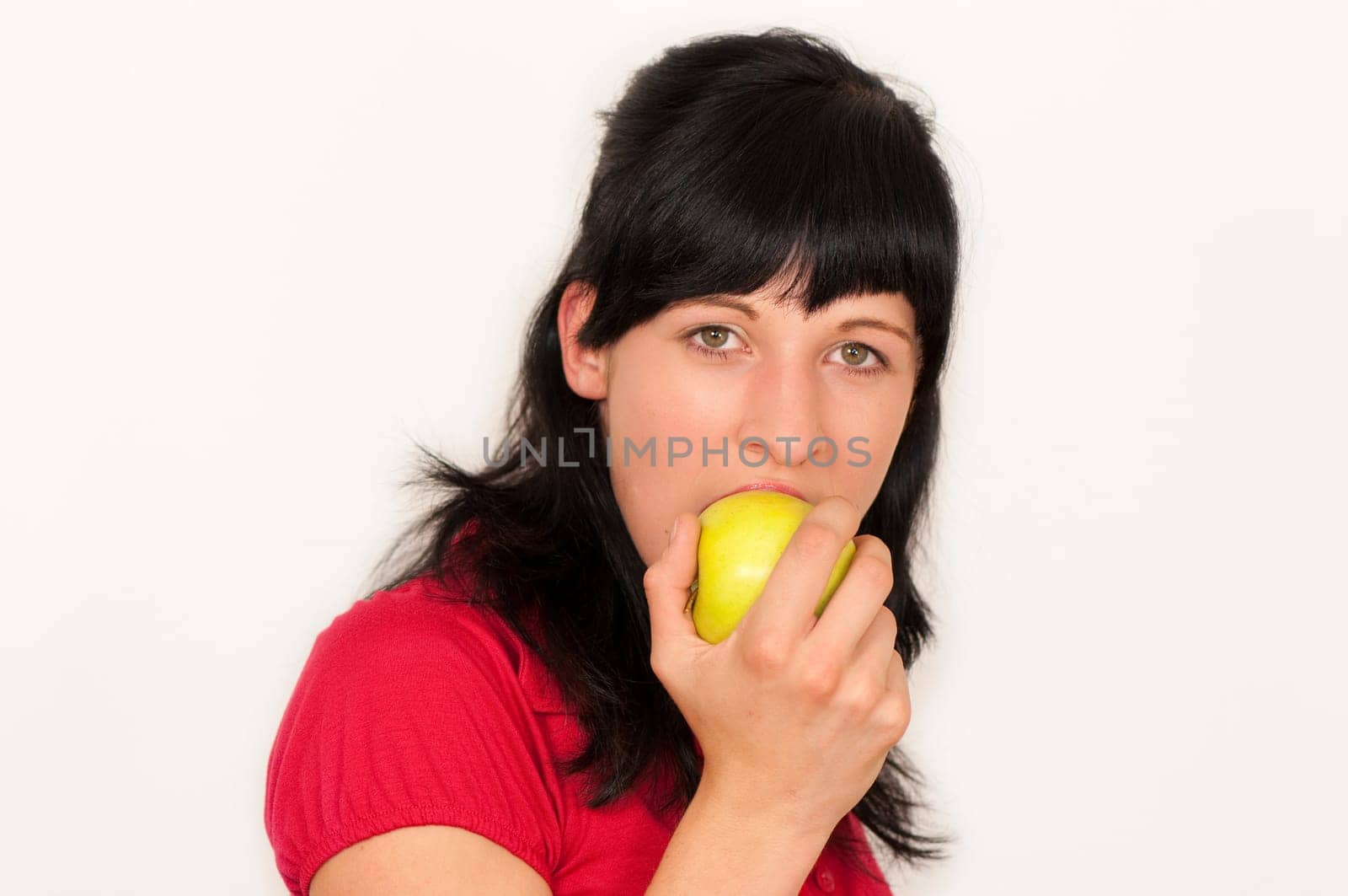 Biting into an apple