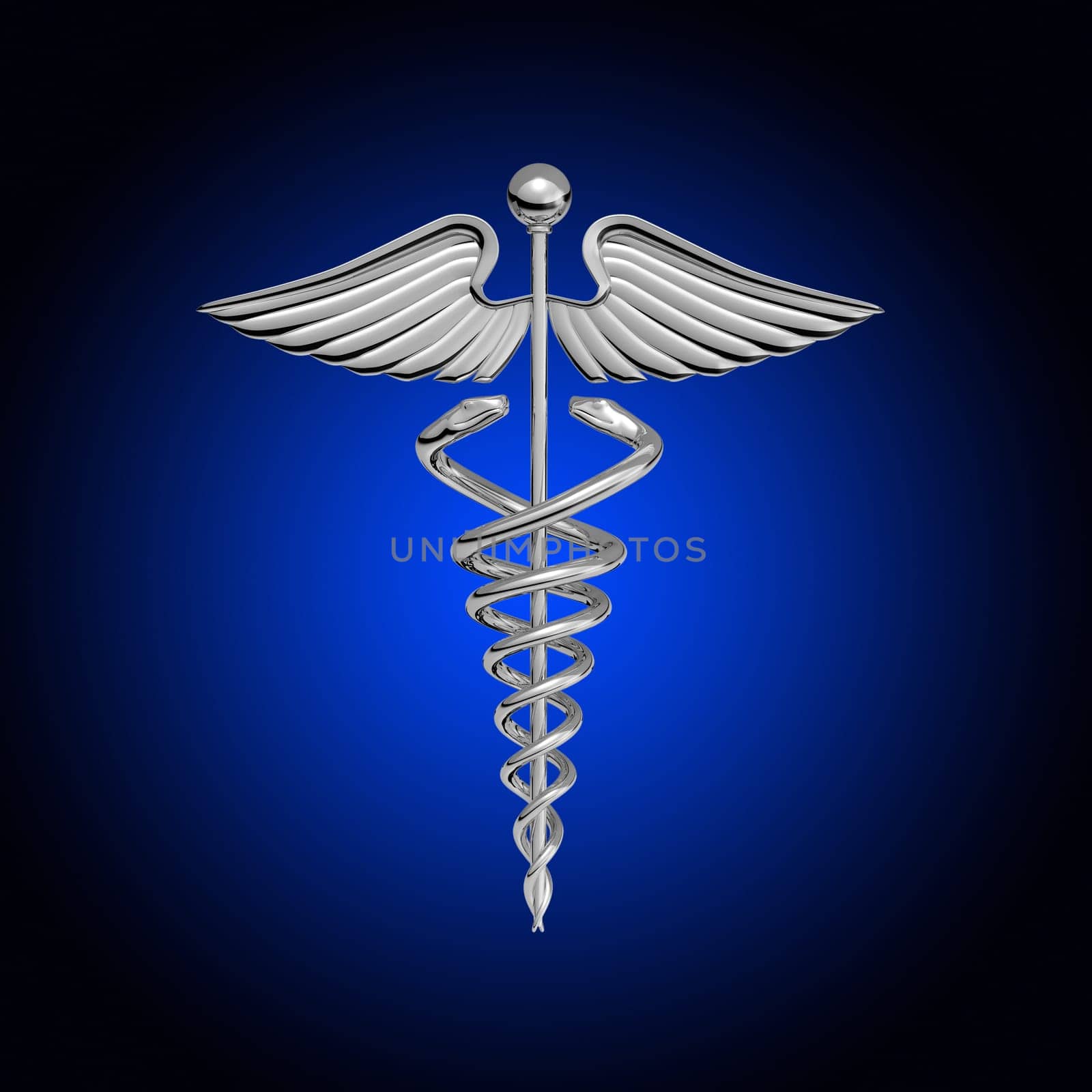 Caduceus Medical Symbol chrome