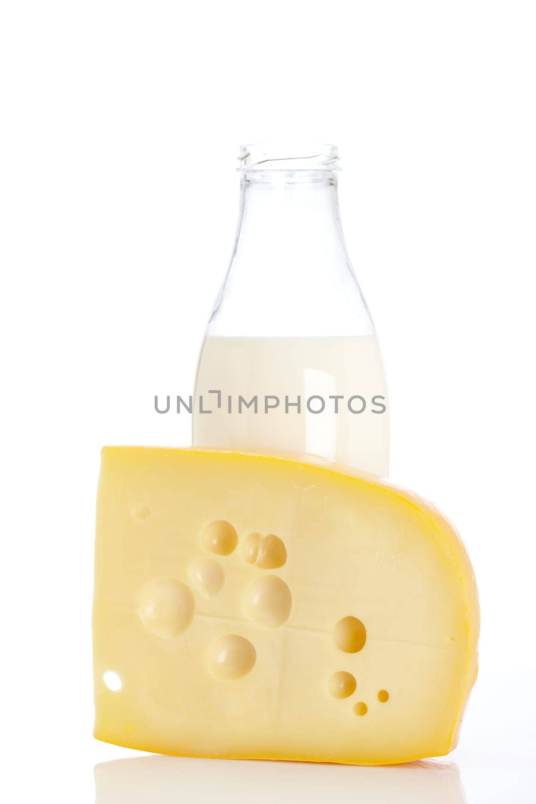 Cheese and milk bottle